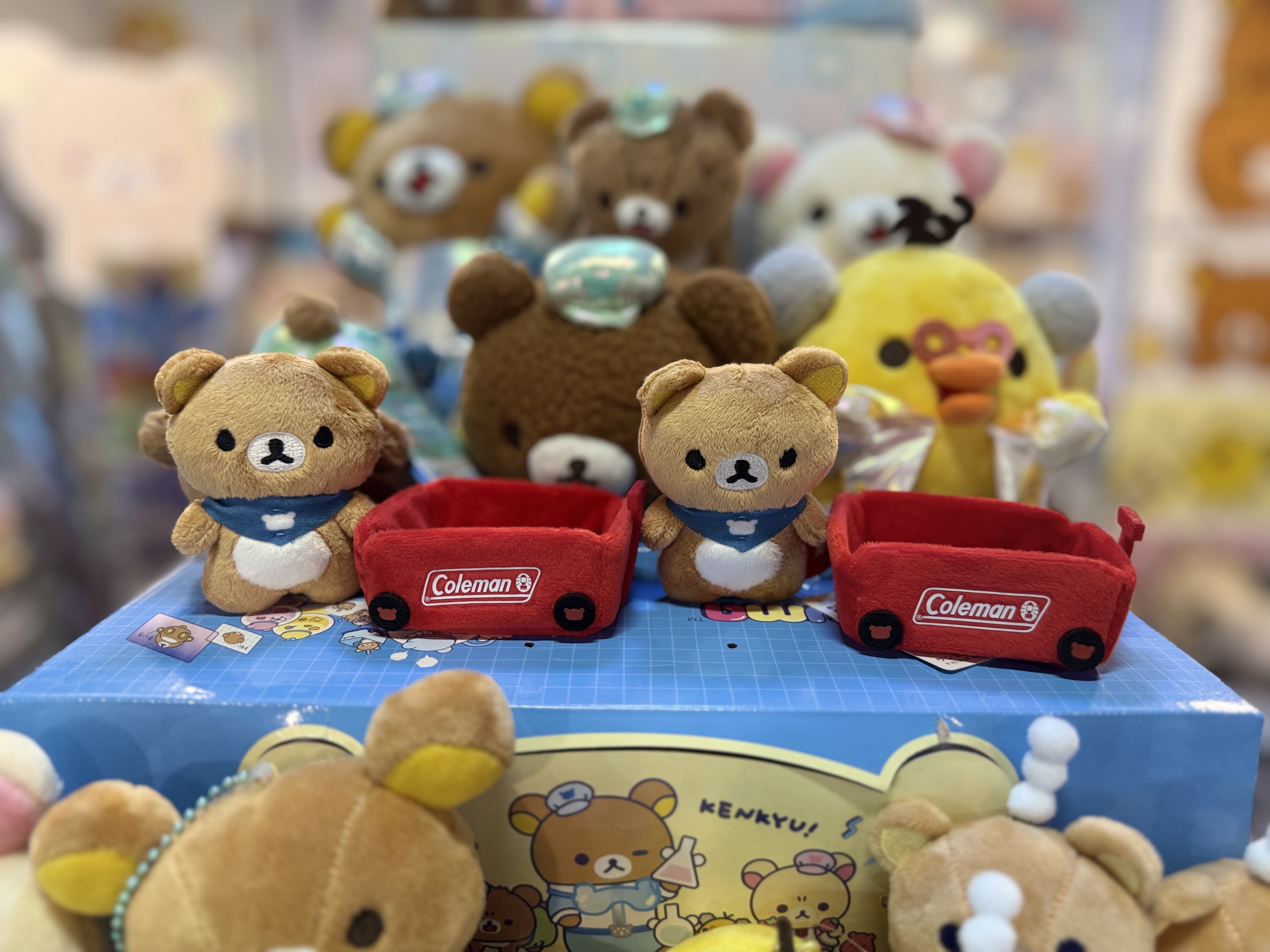 《現貨》全新日本專店限定 rilakkuma  x Coleman 手玉公仔連車仔
