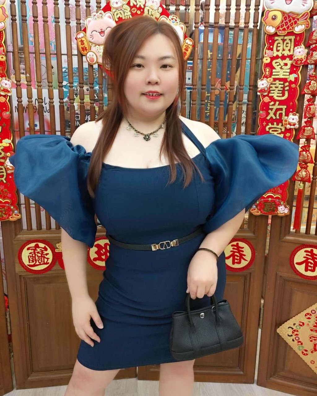 TT809 大波浪袖修身礼服