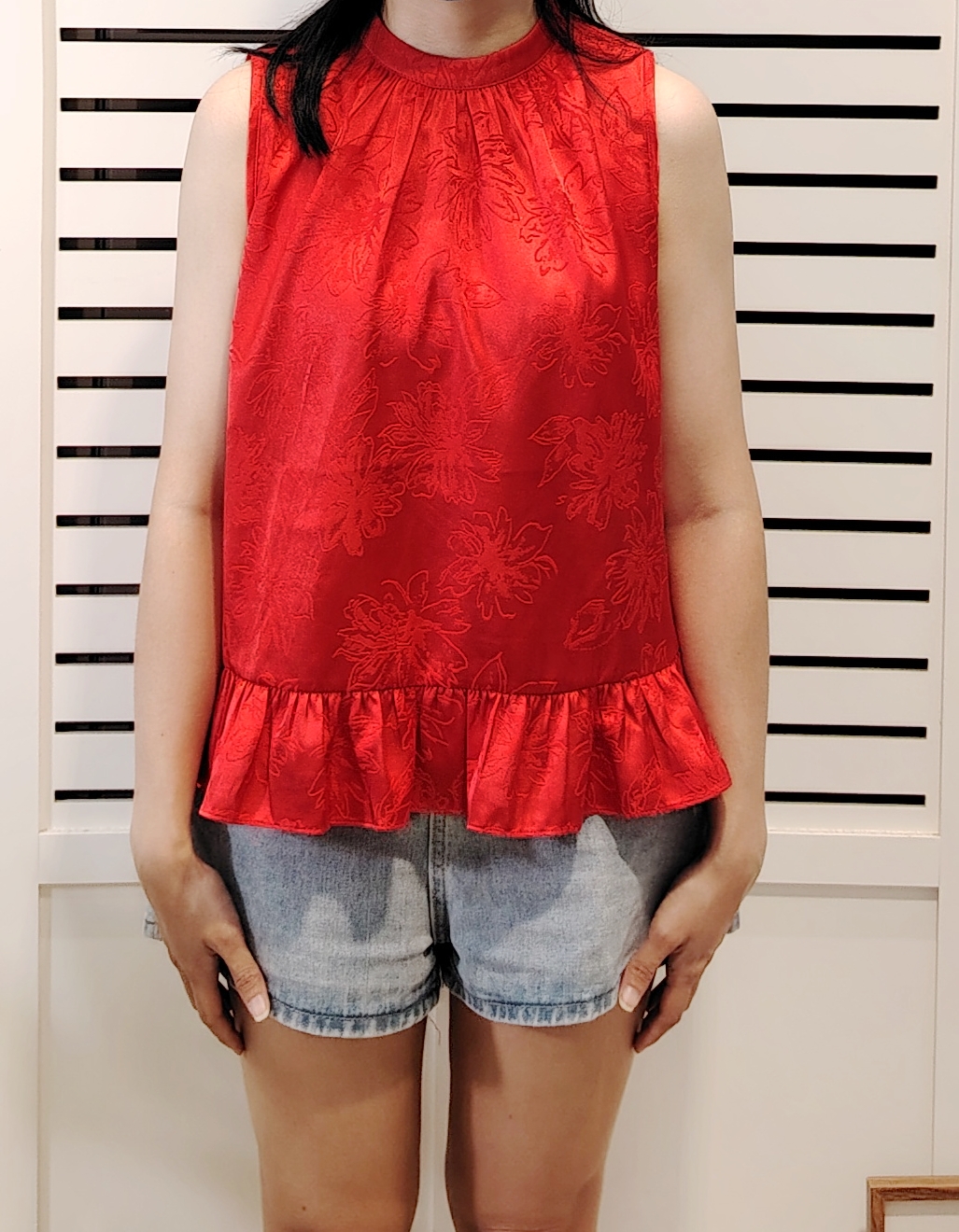 25003 Oriental Style Satin Blouse