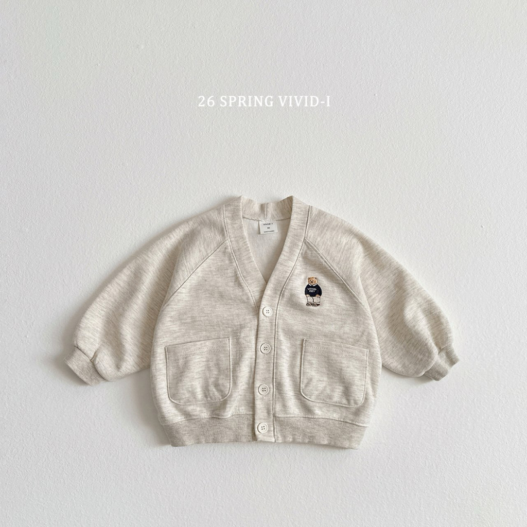 🌸預訂 韓國直送🌸🇰🇷VIVIDI四色標誌性小熊刺繡口袋開襟外套