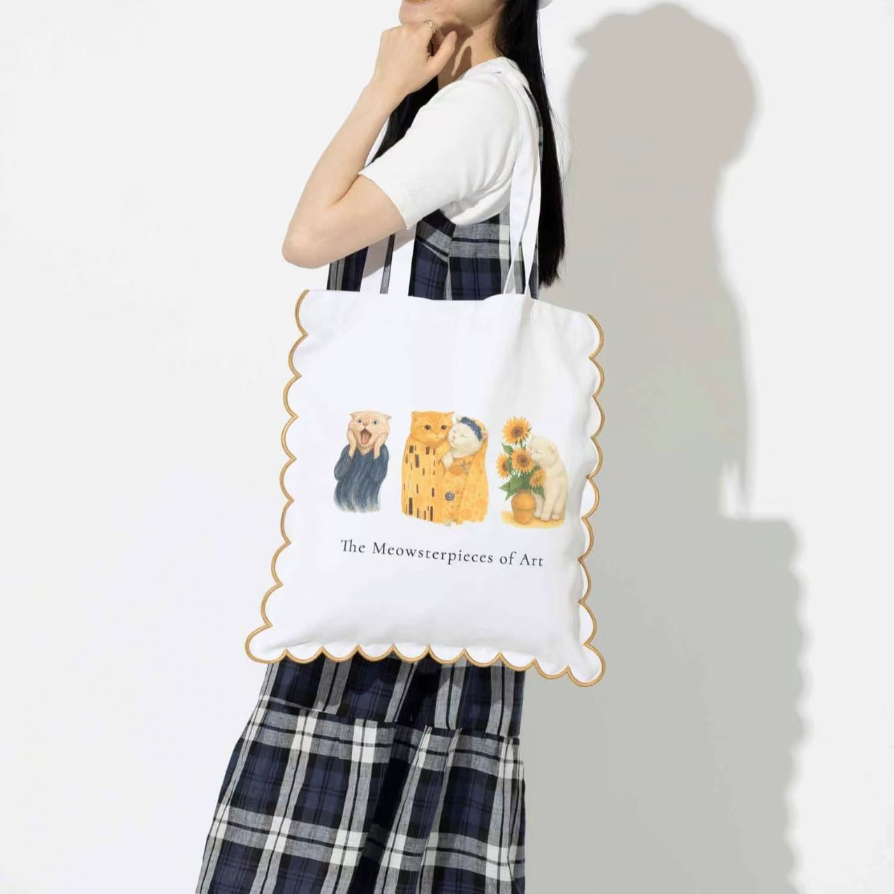 【日本直送】Jubilee 可愛刺繡波浪邊 Tote Bag！貓奴狗奴必備大容量手提袋 