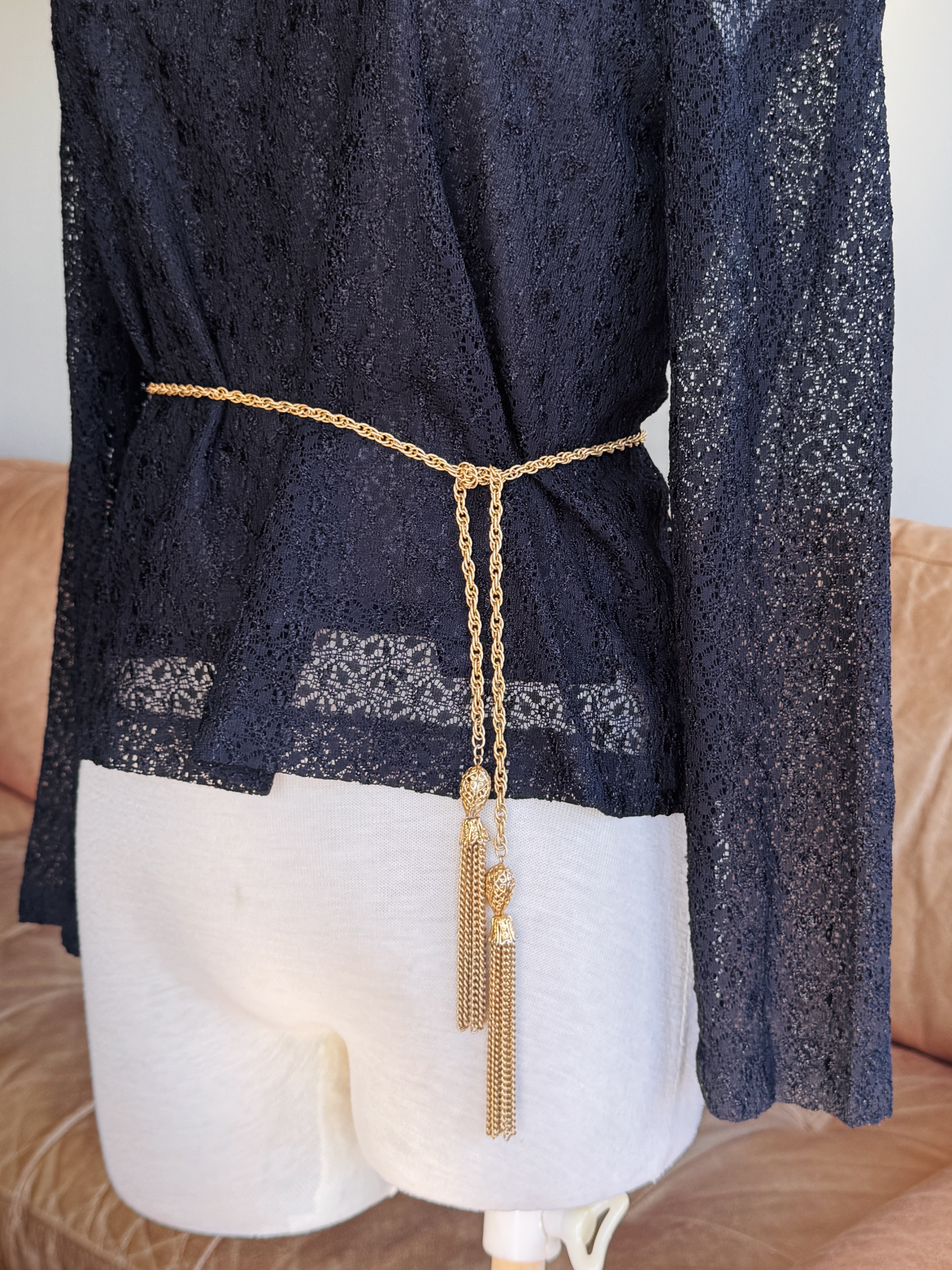 Vintage C.a.1960s Tassel Chain - Lariat Necklace or Waist Chain(MT2630)