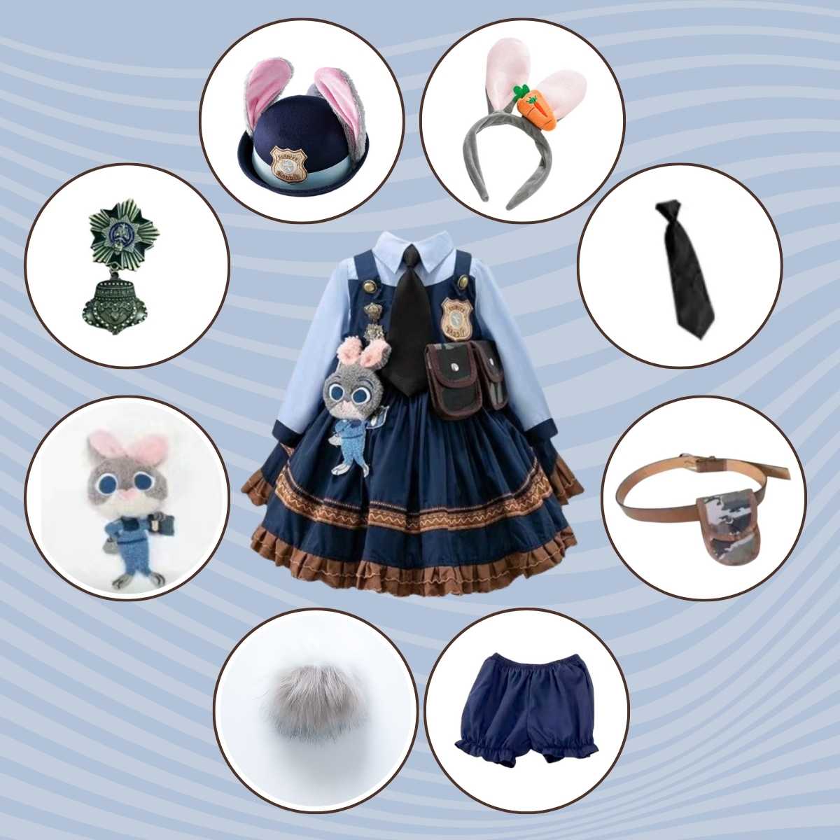  Zootopia Judy Cosplay 優獸大都會朱迪兔子警察服裝 兒童角色扮演 Kids Costume 香港 Lets Cosplay cos1146