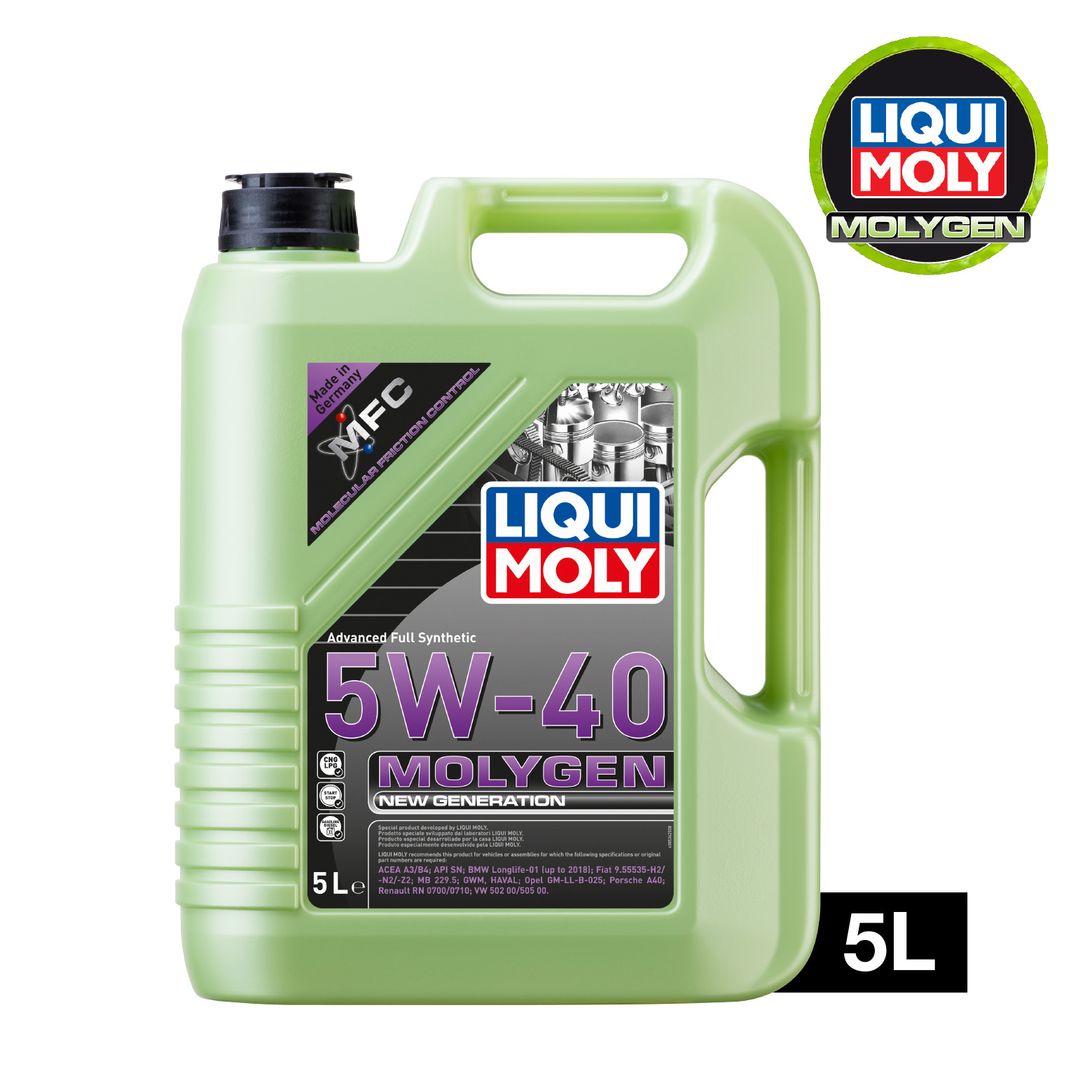 LIQUI MOLY Molygen New Generation 5W-40 (5L) 機油/潤滑油/偈油【原裝行貨】