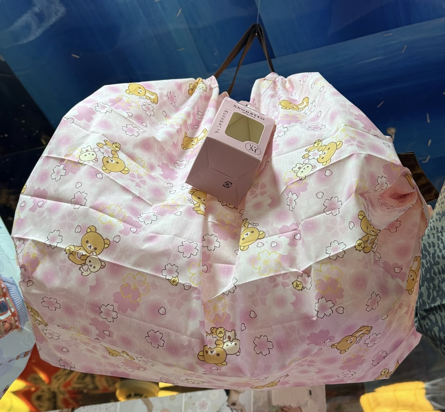 限定Rilakkuma 鬆弛熊 × Shupatto 櫻花系列摺疊環保袋 M／L