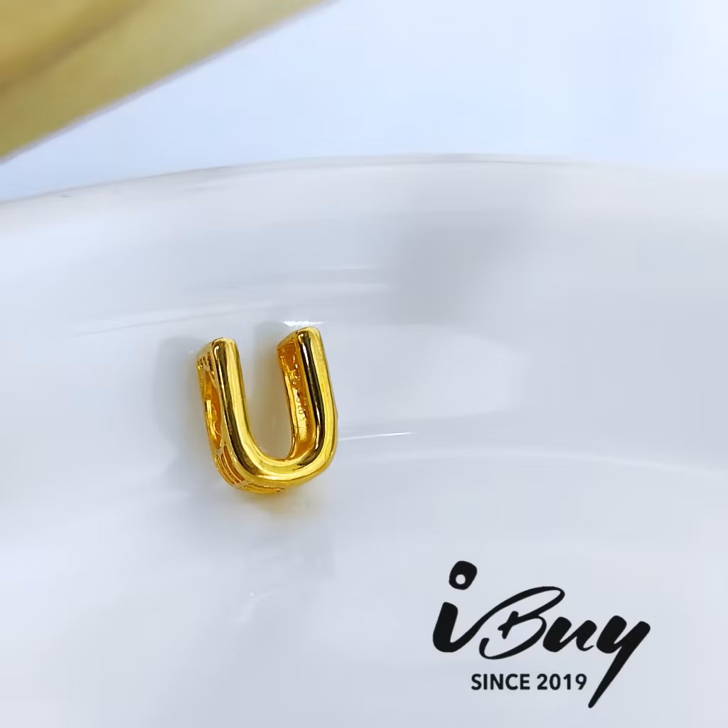 916 GOLD H ALPHABET CHARM BEAD 916 金 H 字母串咀