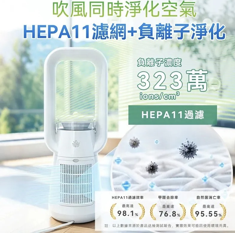 日本Yohome 四季冷暖雙風加濕空氣淨化低噪無葉風扇PRO2.0
