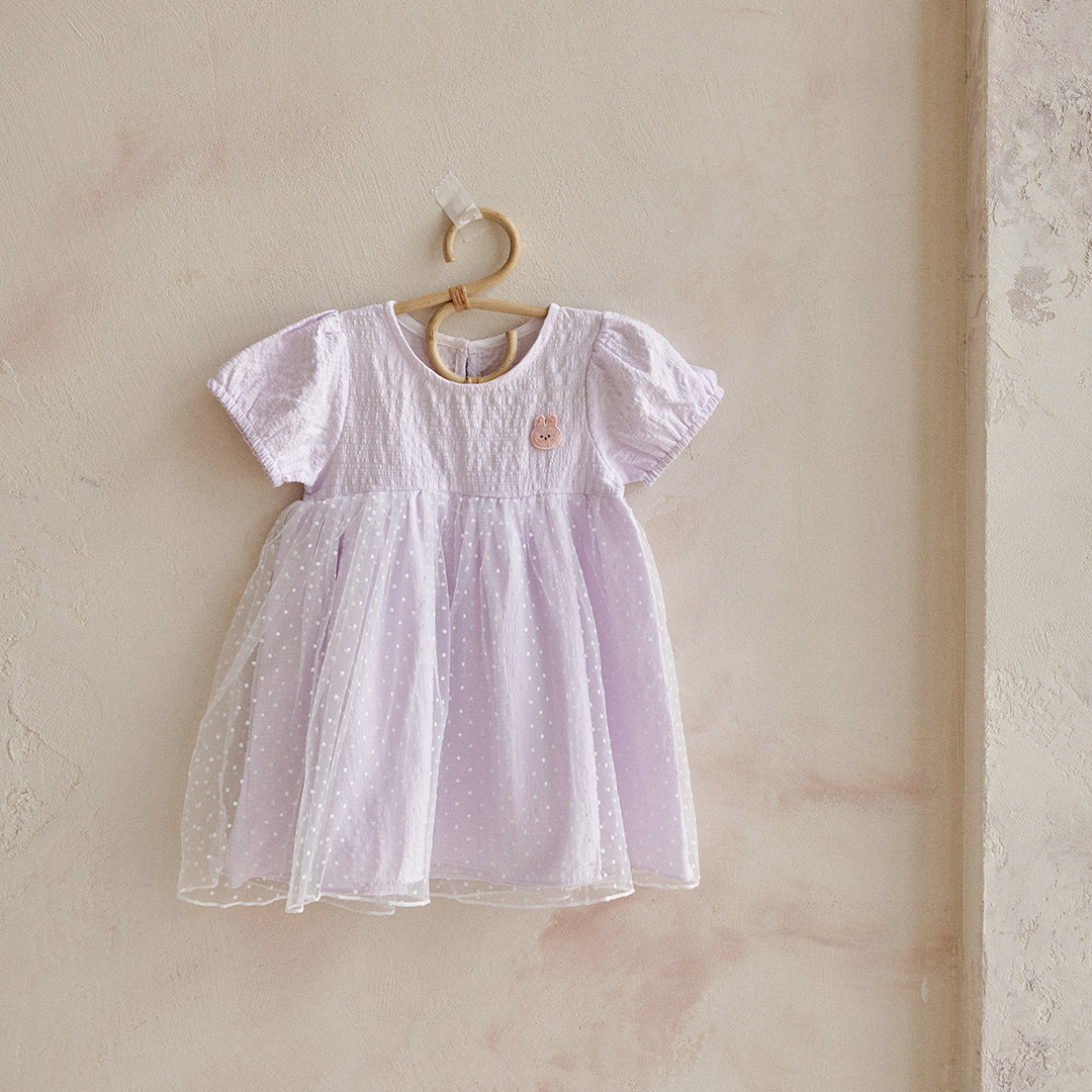 26S/S🌸DTD Lovely果凍人物波點蕾絲連身裙