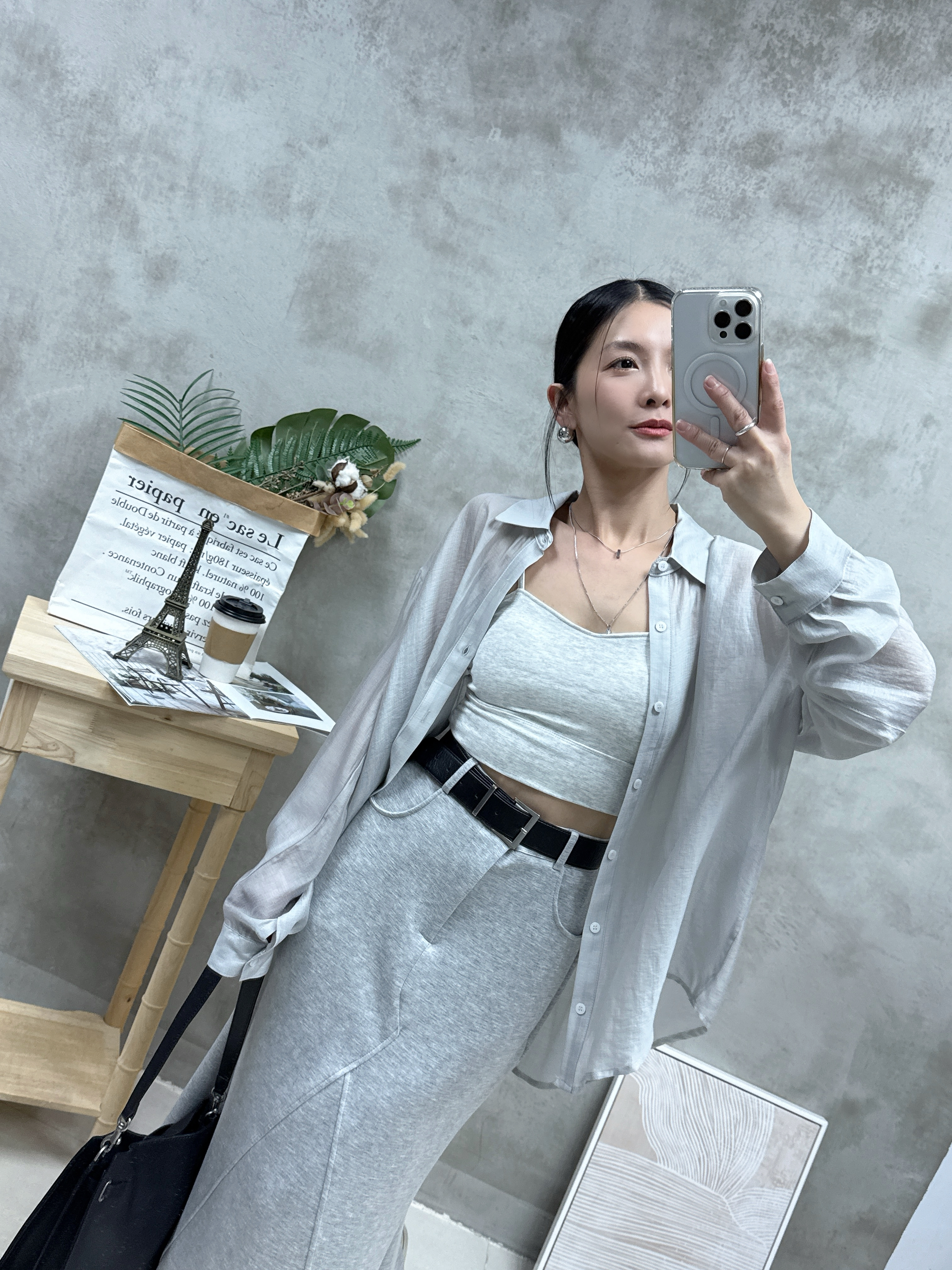 絲質側扣防曬恤衫