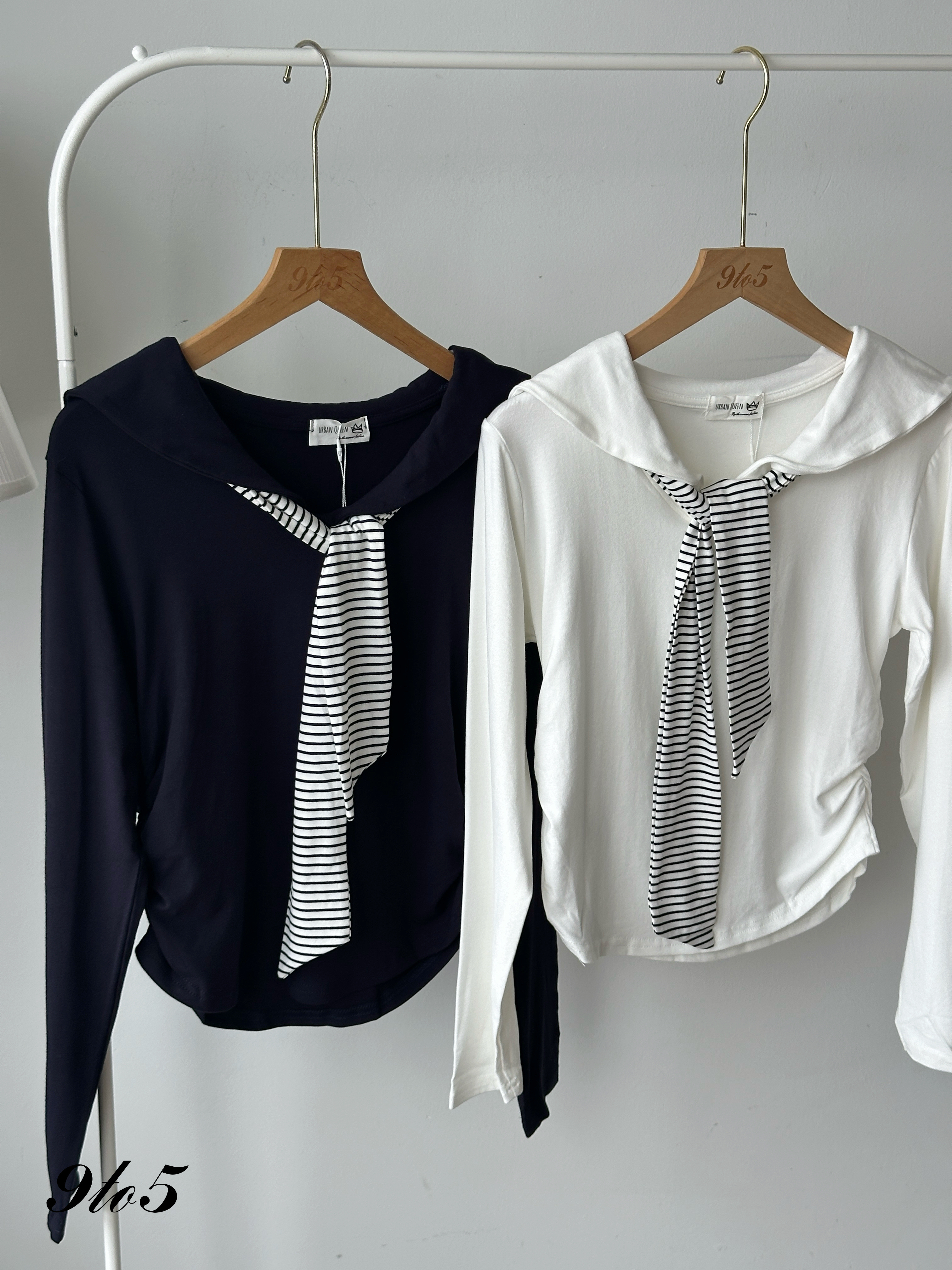 T4202 Long Sleeve Preppy Top - 4 Colors 