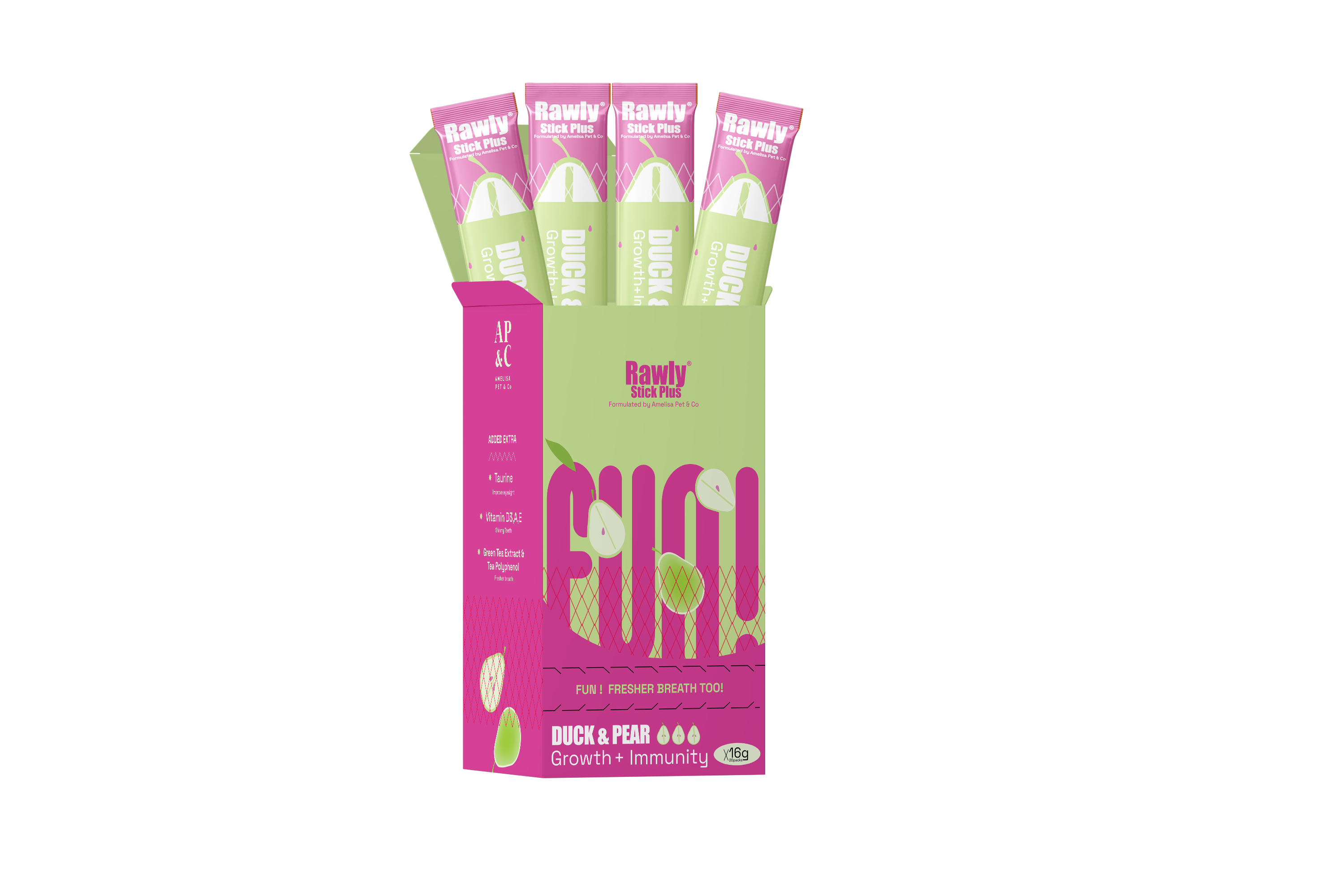 AP&C｜ 口腔護理 貓犬肉泥條 貓條 盒裝 Oral Refresh Puree 16g x 25