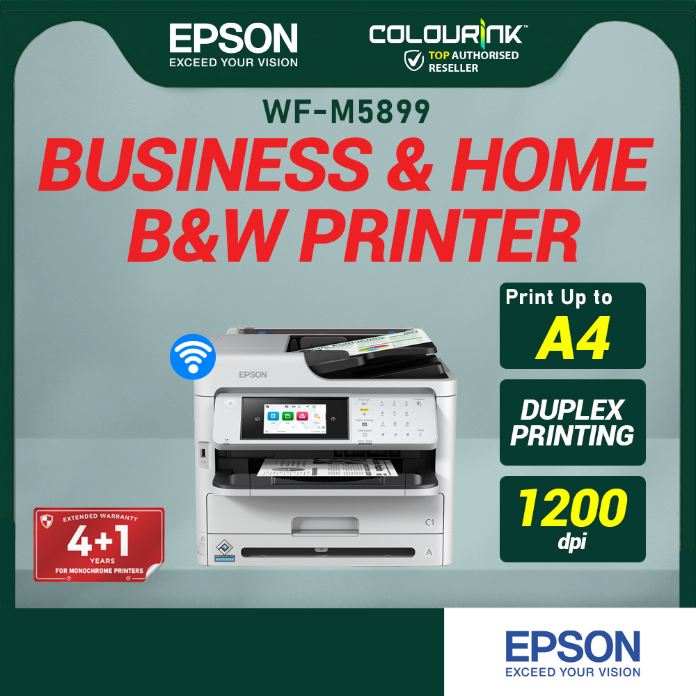 EPSON EcoTank M5899 A4 Wi-Fi Monochrome Ink Tank Printer | Print Scan Copy Fax | Auto Duplex | ADF | Ethernet