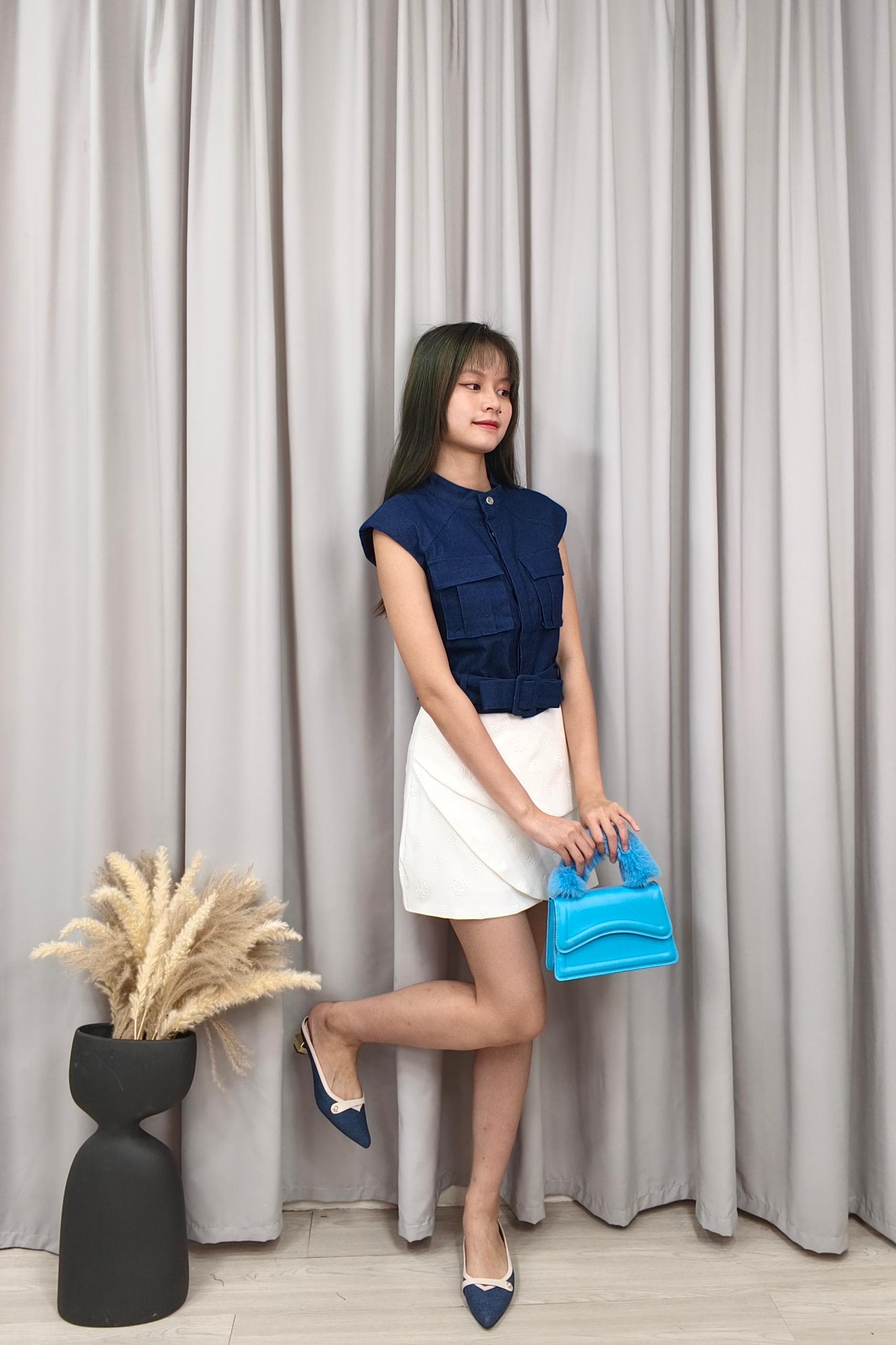 RB2003 Floral Emboss Wrap Skort