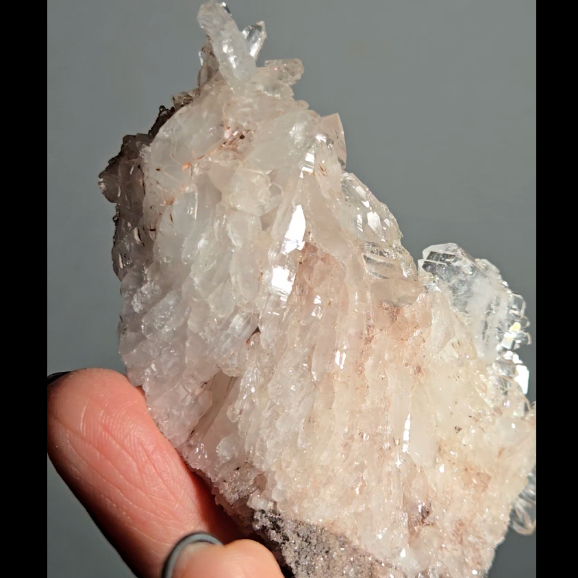 Pink Lemurian cluster with rainbows - LQ188