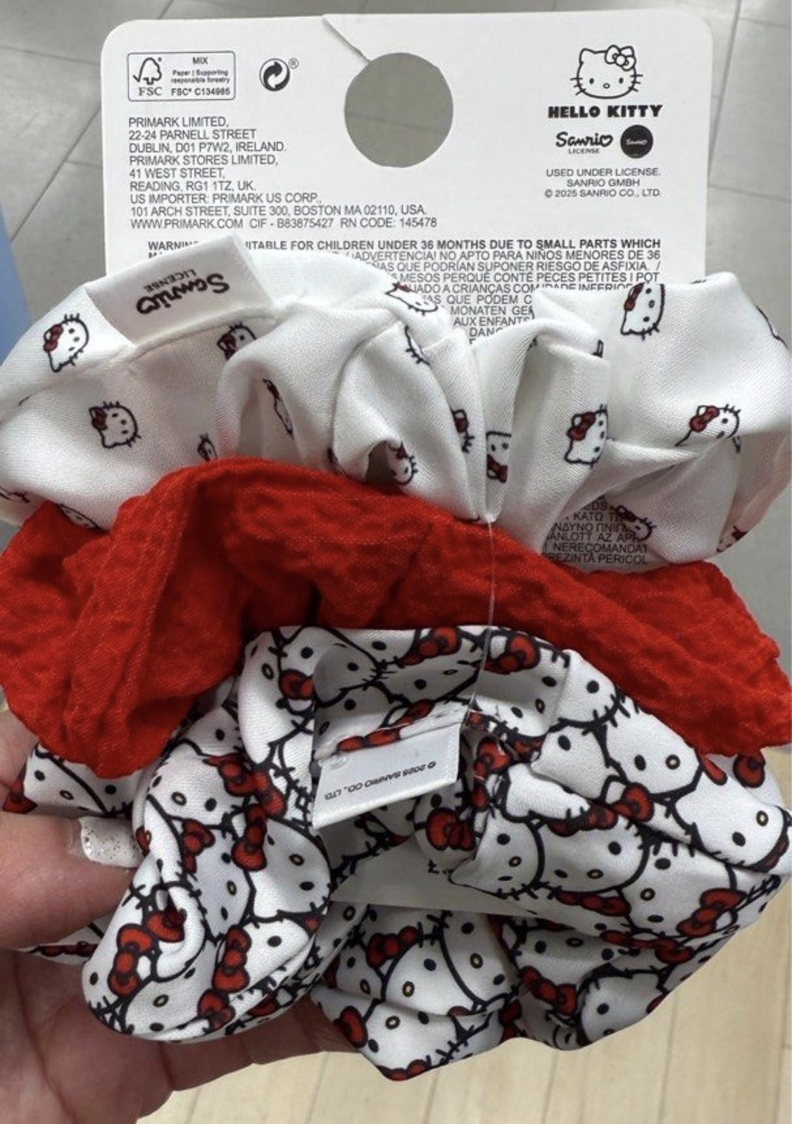 英國Primark正版🎀 Hello Kitty 髮圈3件套