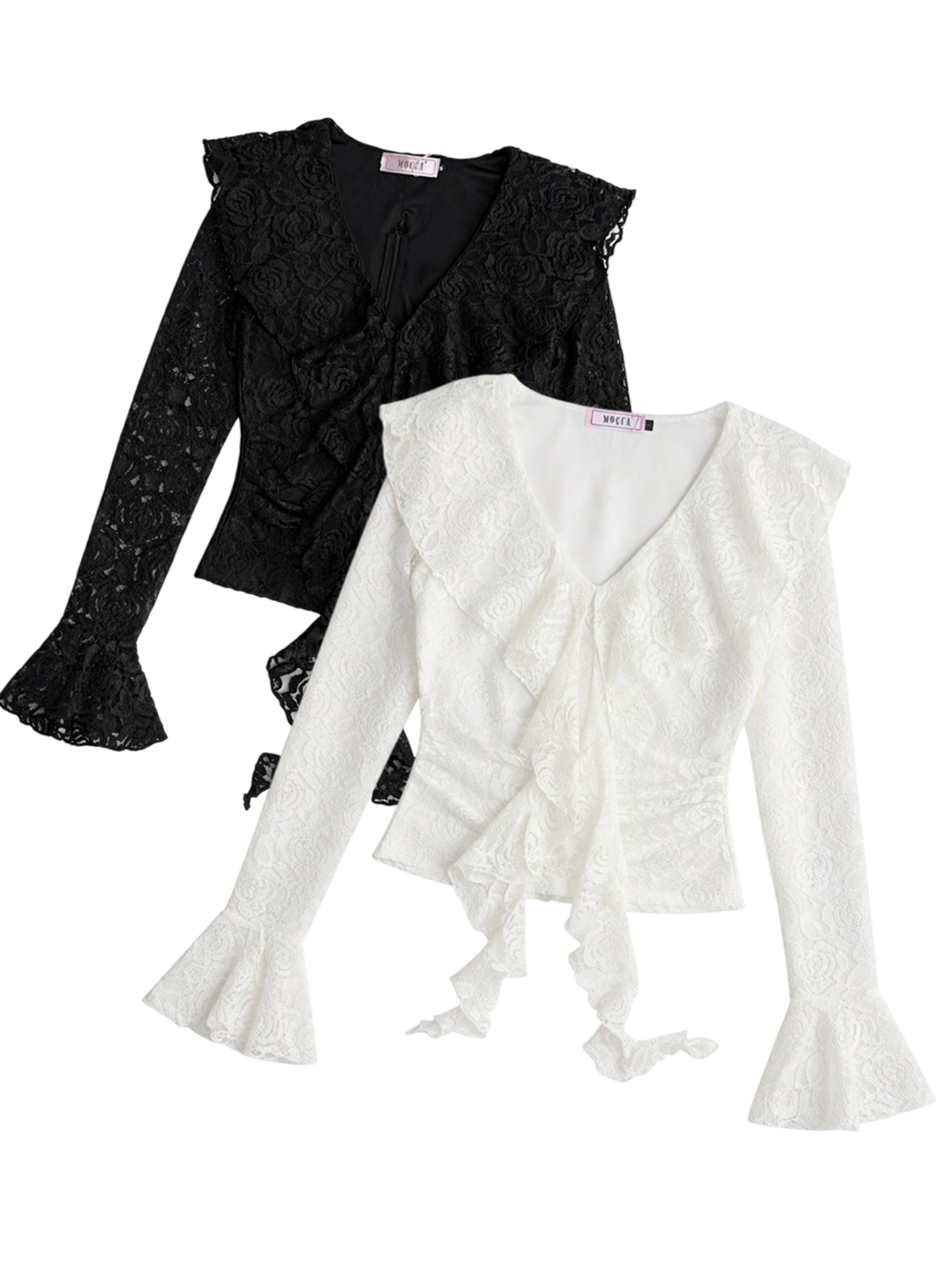 Elisse Lace Ruffle Blouse Top M166