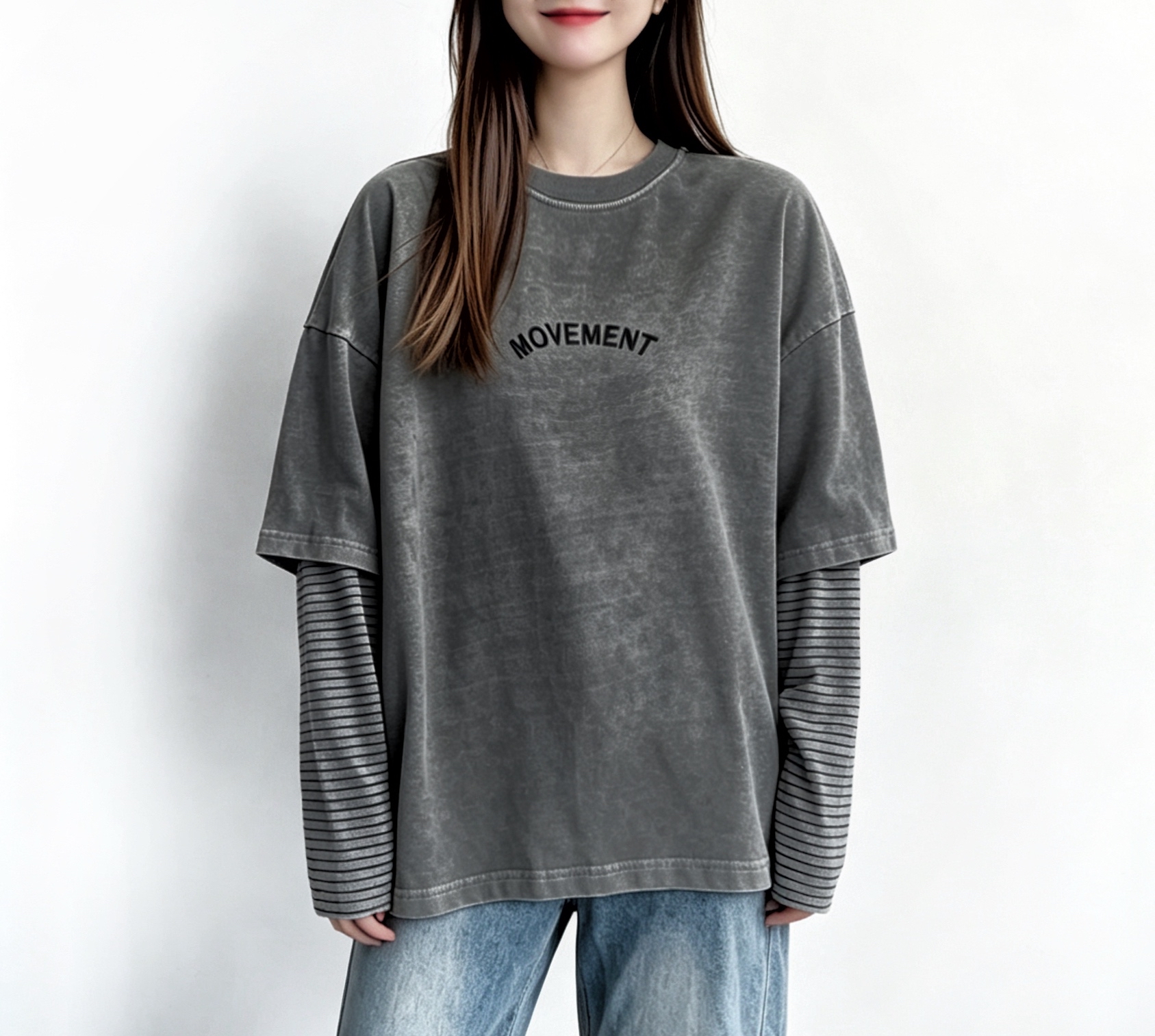  🍂初秋預訂✅ 假兩件英文字Tee