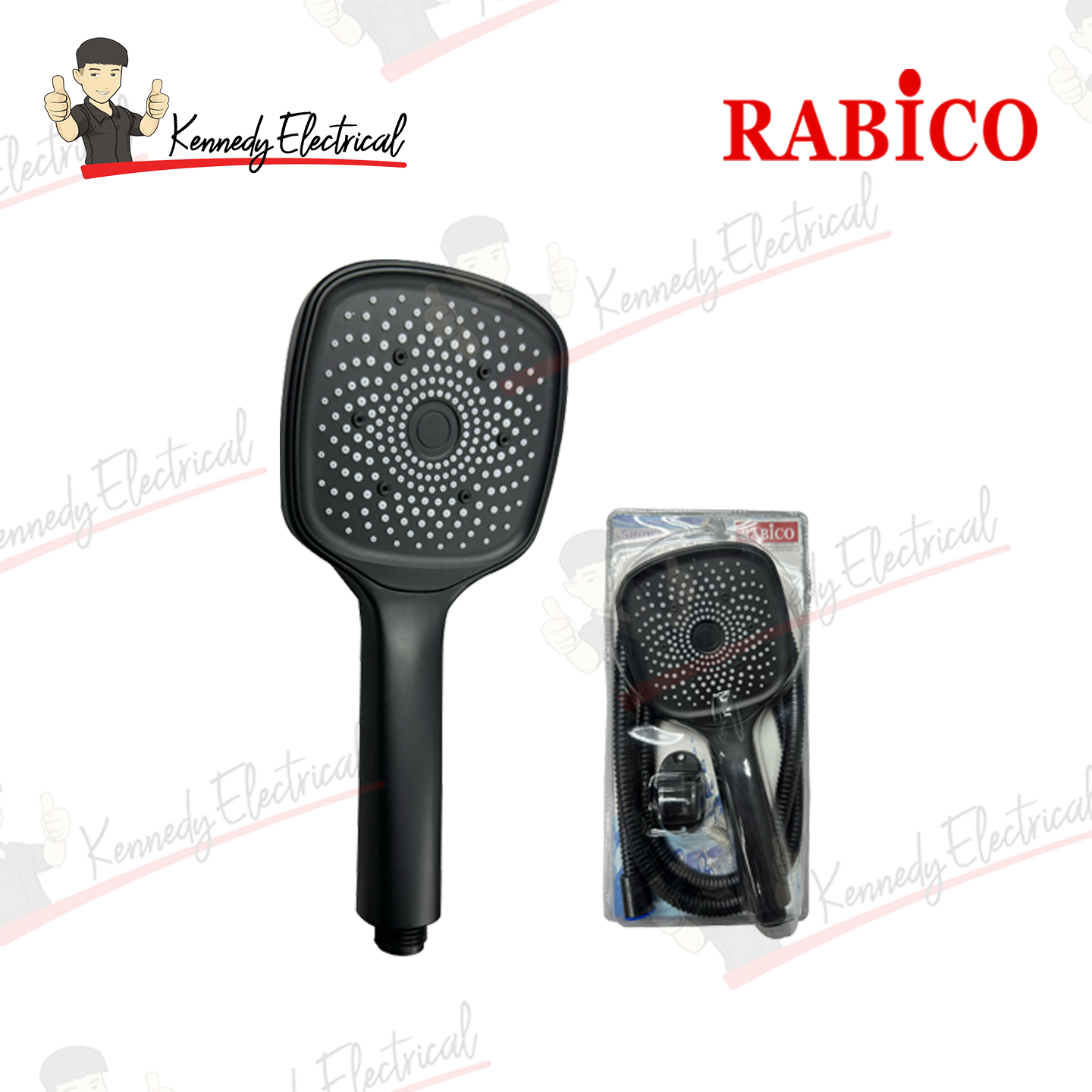 Rabico Black Square Hand Shower Set (1003#) R2-04