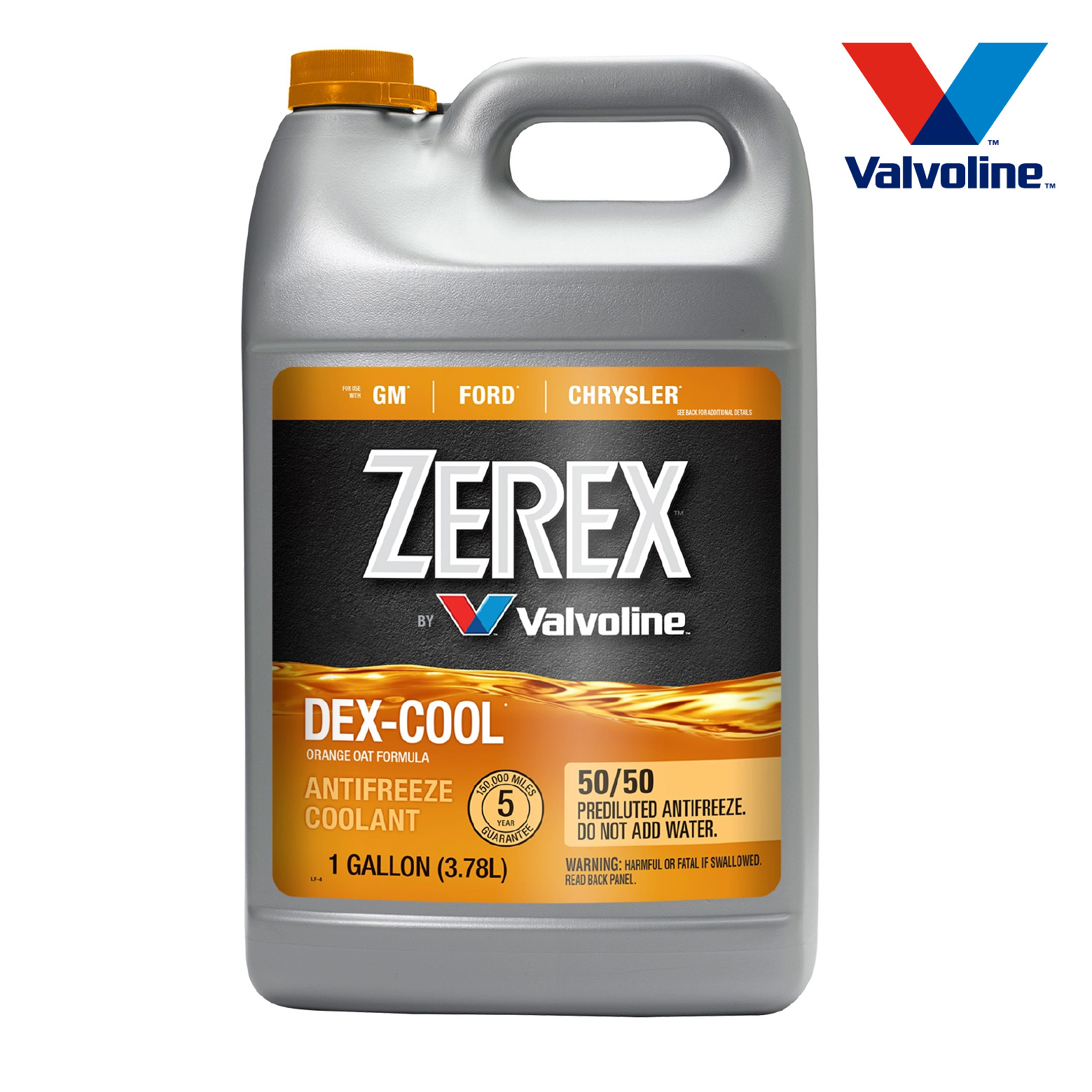 Valvoline ZEREX DEX-COOL 橙色 5/50 防凍液/冷卻液(1Gal) (原裝行貨)