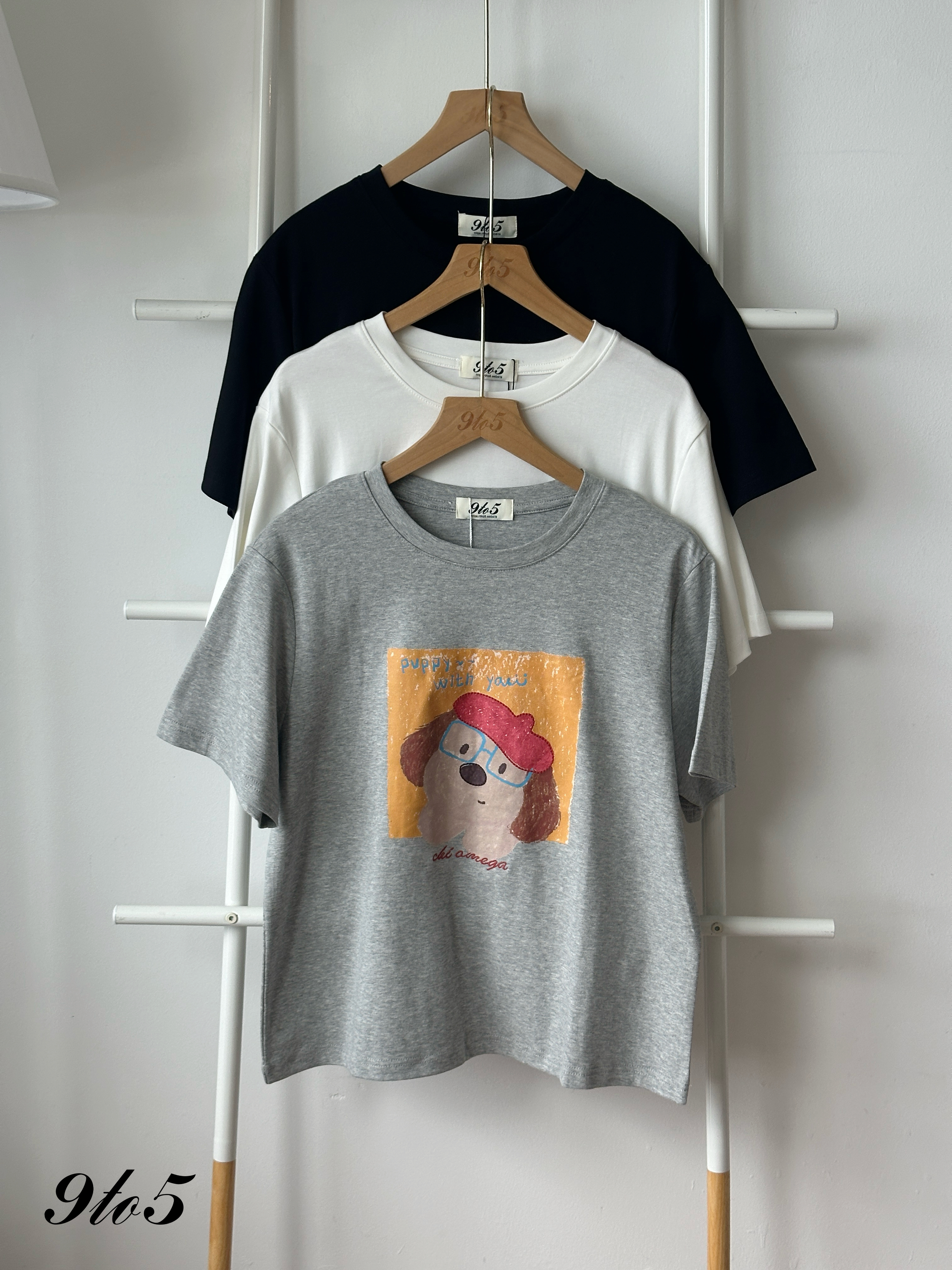 T4313 Puppy Printed Tee - 3 Colors 