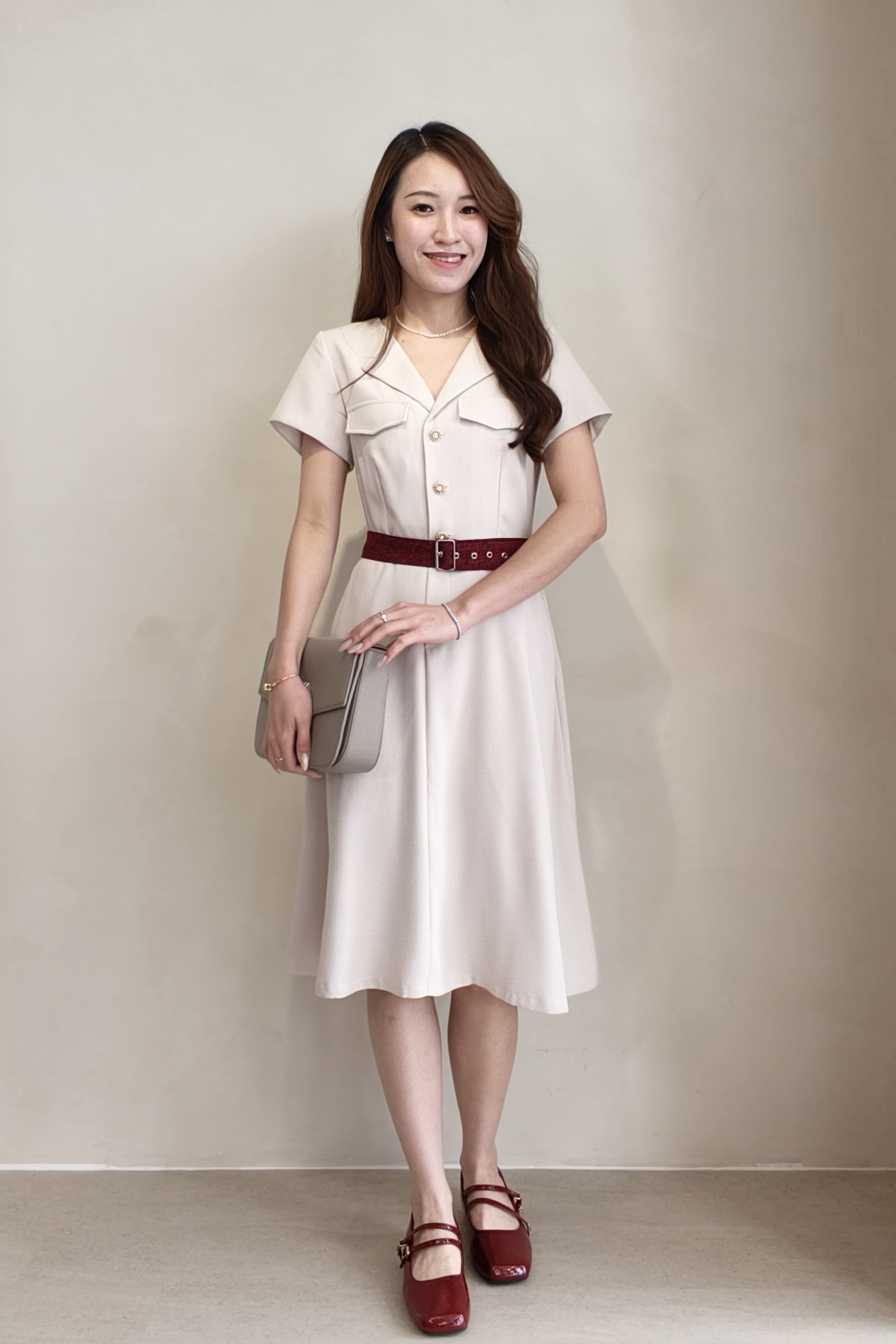 31198 Aurora Grace Belted Midi Dress
