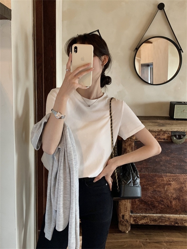 Cloudy Puff Round Neck Tee 云朵泡泡纯色圆领磨毛Tee (11 Colours)