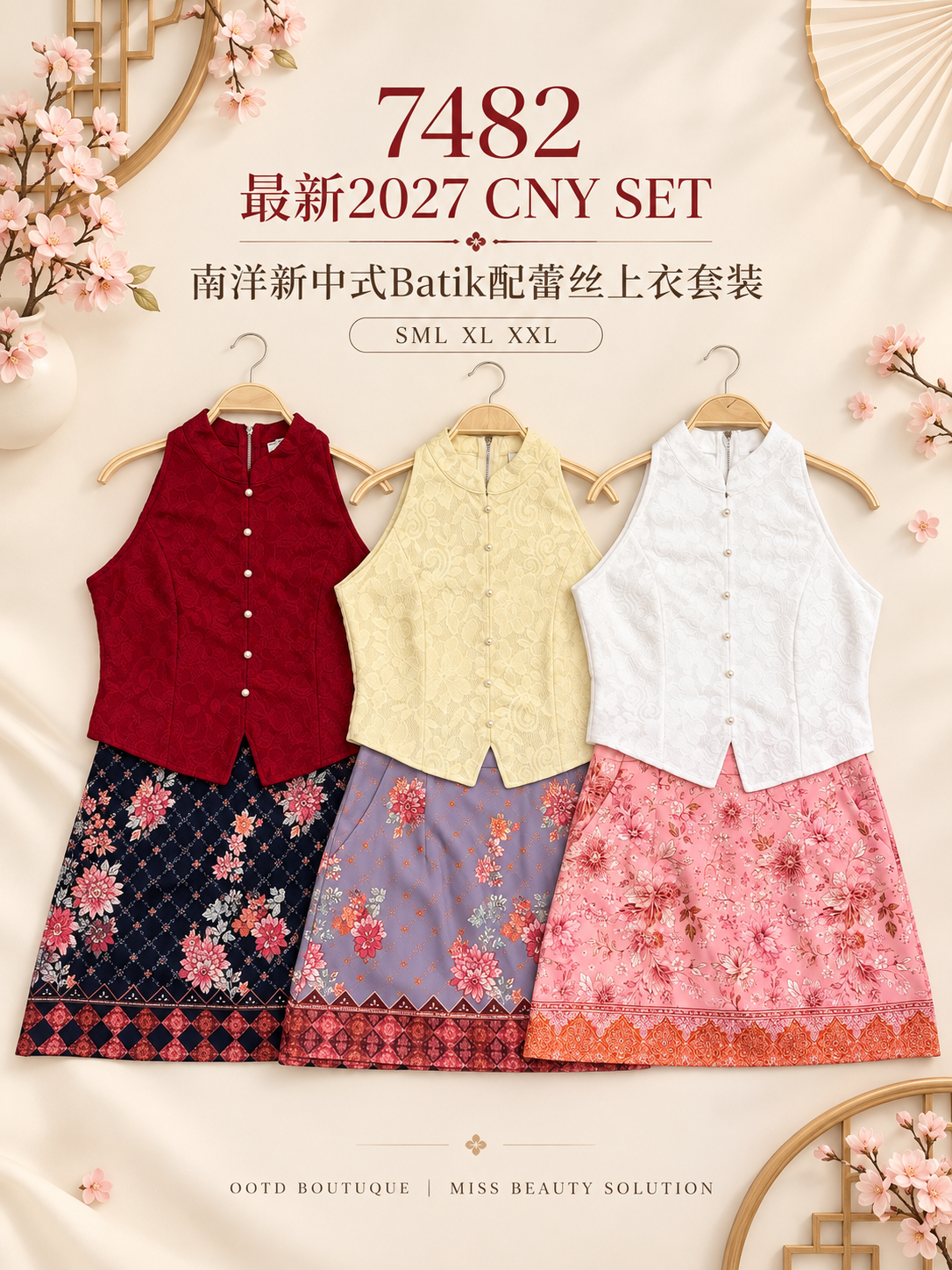 7482 HIGH PREMUM CNY LACE BATIK SET
