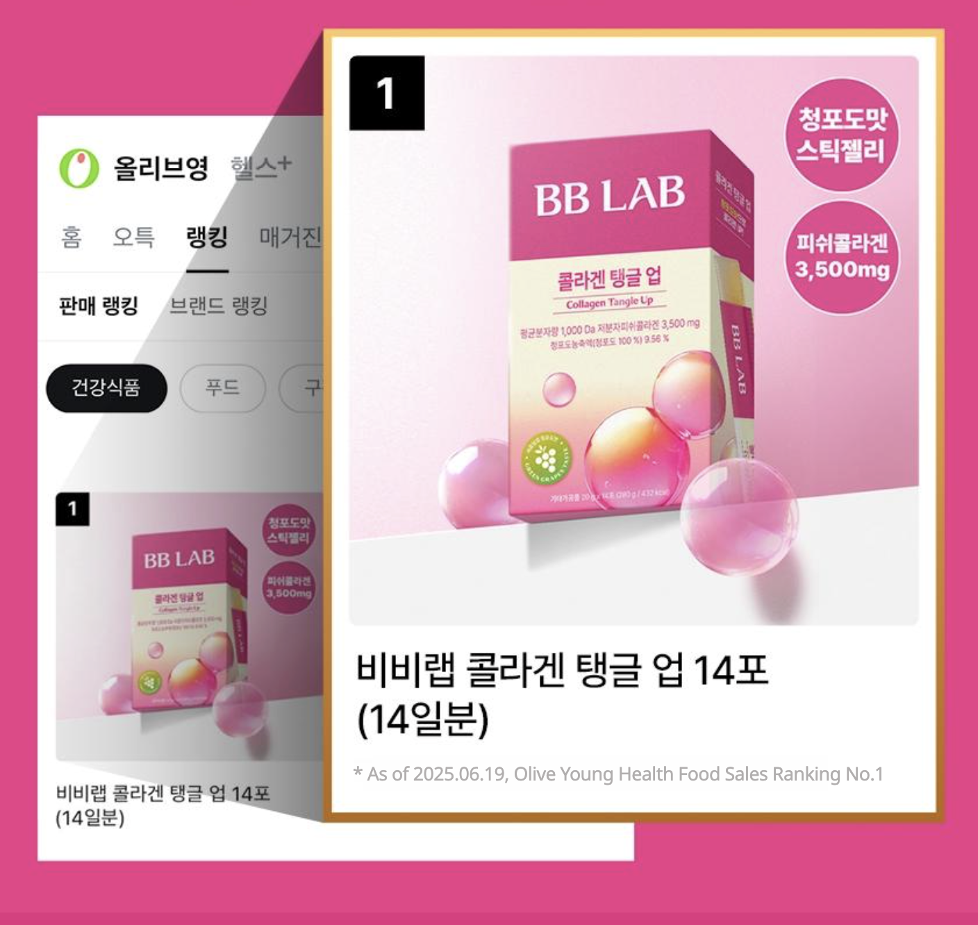 韓國 BB LAB 高含量 膠原蛋白 果凍啫喱 14條/盒｜Collagen Tangle Up Stick Jelly