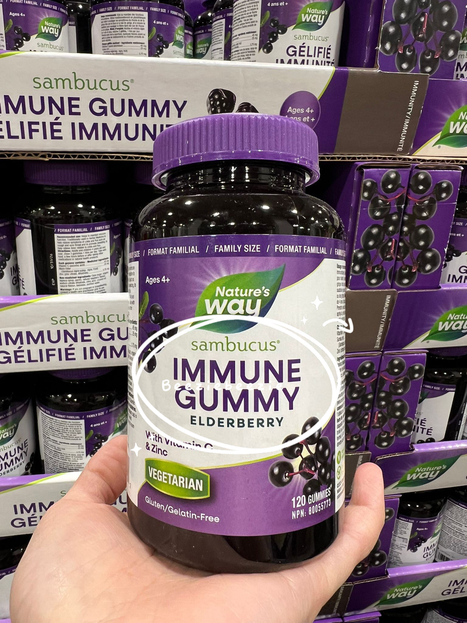 (預購 - 2月27號截單） Nature’s way Sambucus接骨木軟糖 (120粒）