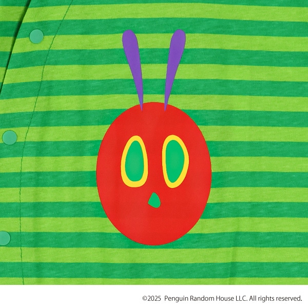 🇯🇵預訂 日本直送🇯🇵好餓的毛毛蟲印花條紋純棉短袖連身服