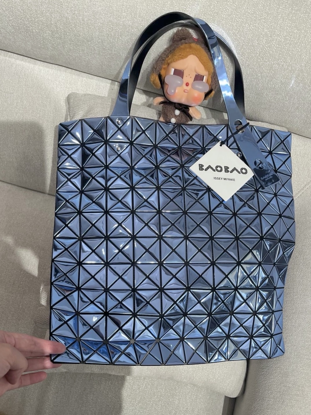 Issey Miyake Bao Bao Tote bag冰塊藍色 39.5cm 10x10 100%Authentic,99%new unused✅certificate✅dust bag 
