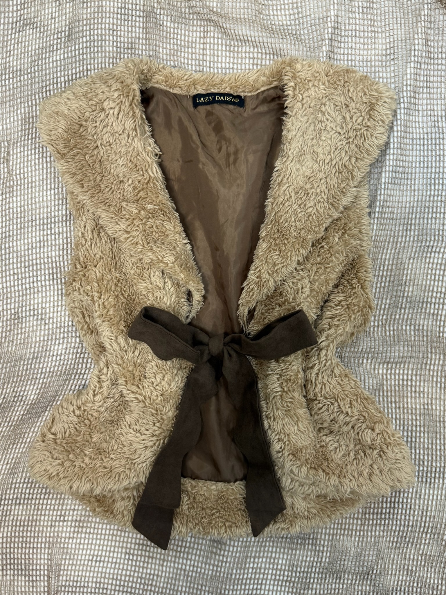 Fuzzy Textured Vest Jacket
