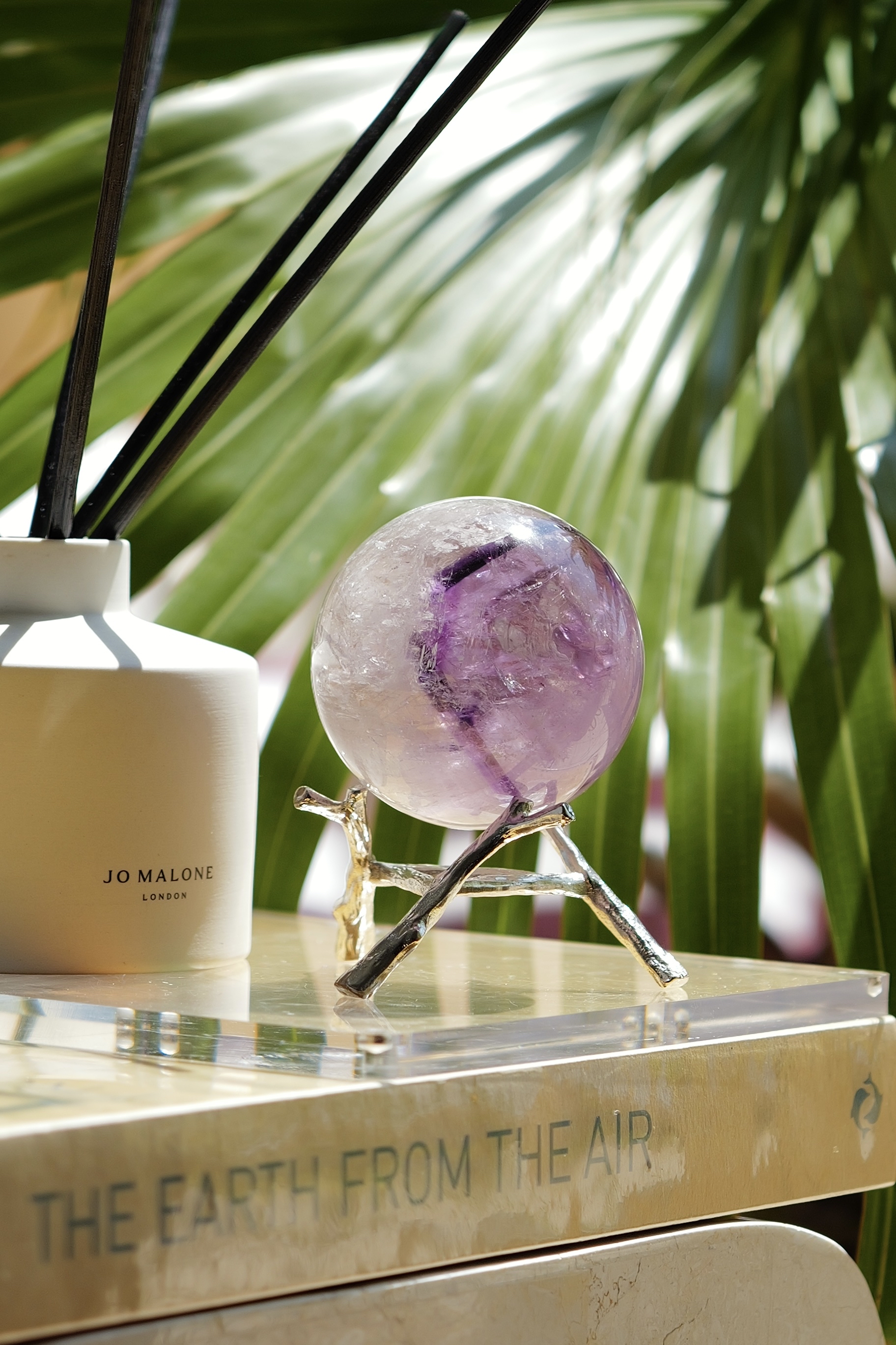 ༒ 7.4cm千層紋紫白雙色水晶球༒ AM.a081C19G5ss-RA26*7SA