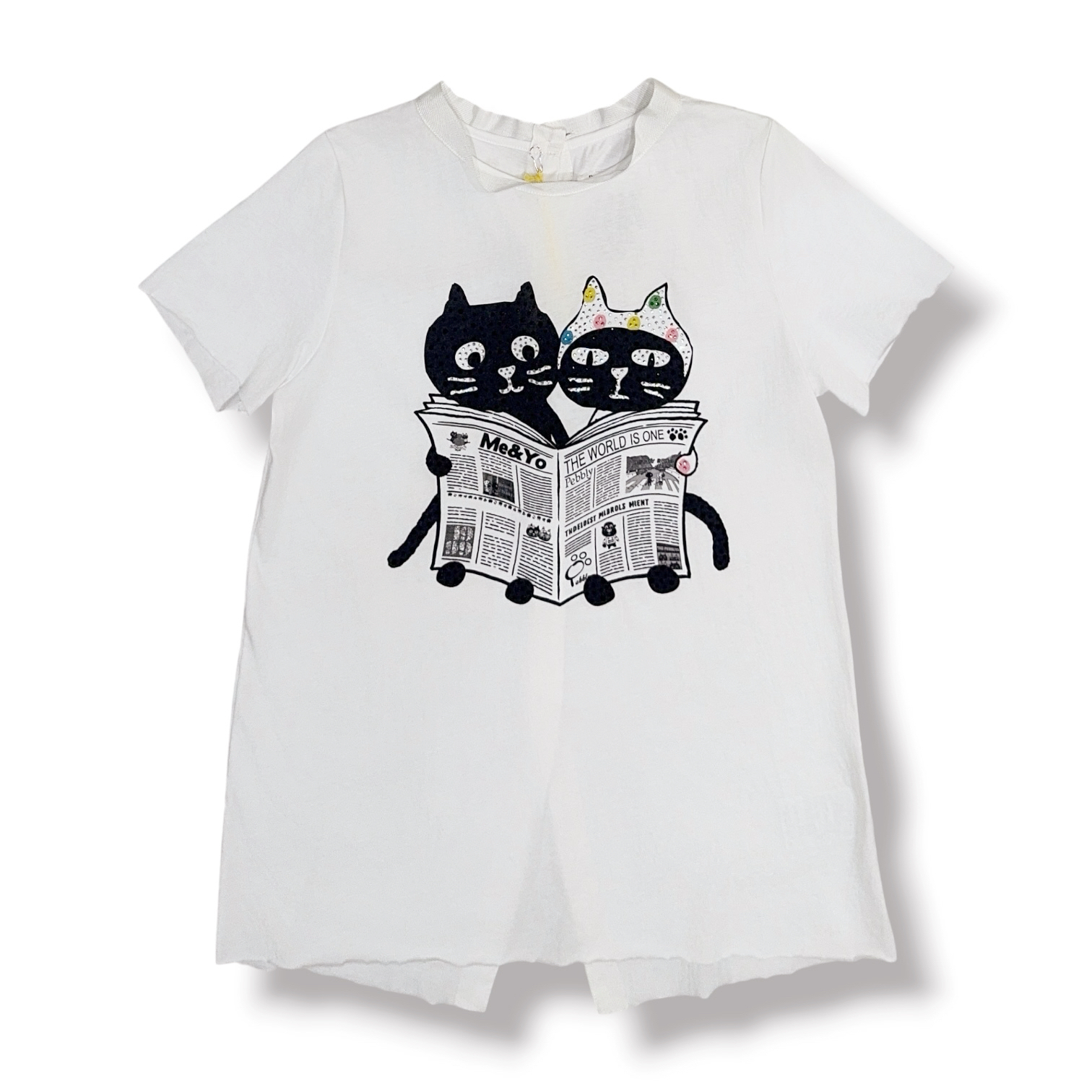 Me&Yo Newspaper Button Tee
