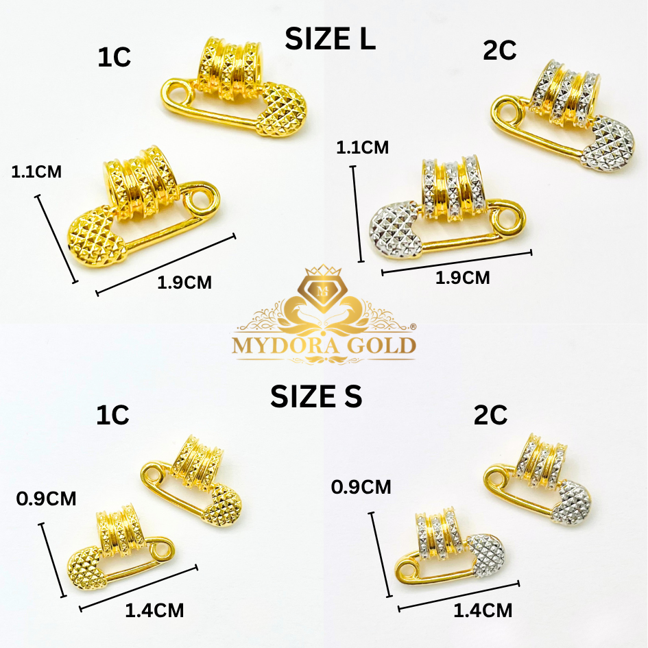 MYDORA Tube Bead Fesyen Safety Pin (5G) l EMAS 916/22K