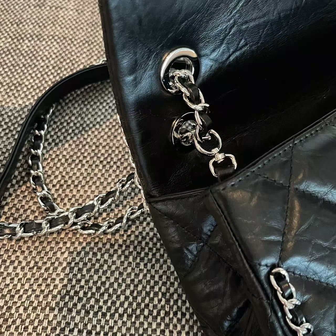 【頂級原單】Chanel Vintage系列銀色滾邊鏈條包