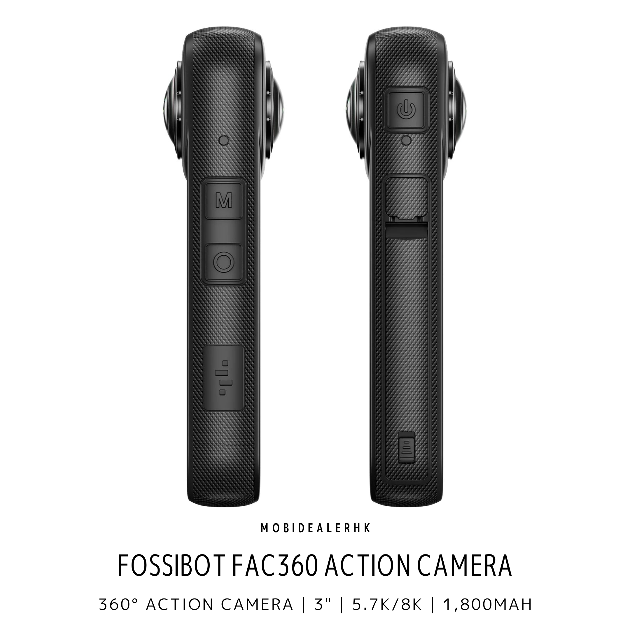 Fossibot FAC360 | 相機 | 360° 全景相機 | 3" | 5.7K/8K | 1,800mAh