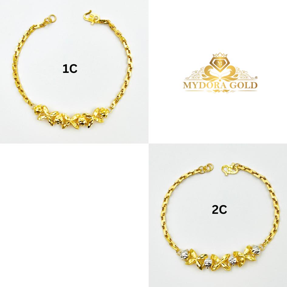 MYDORA Rantai Tangan Sauh Fesyen Bunga Marissa l EMAS 916/22K