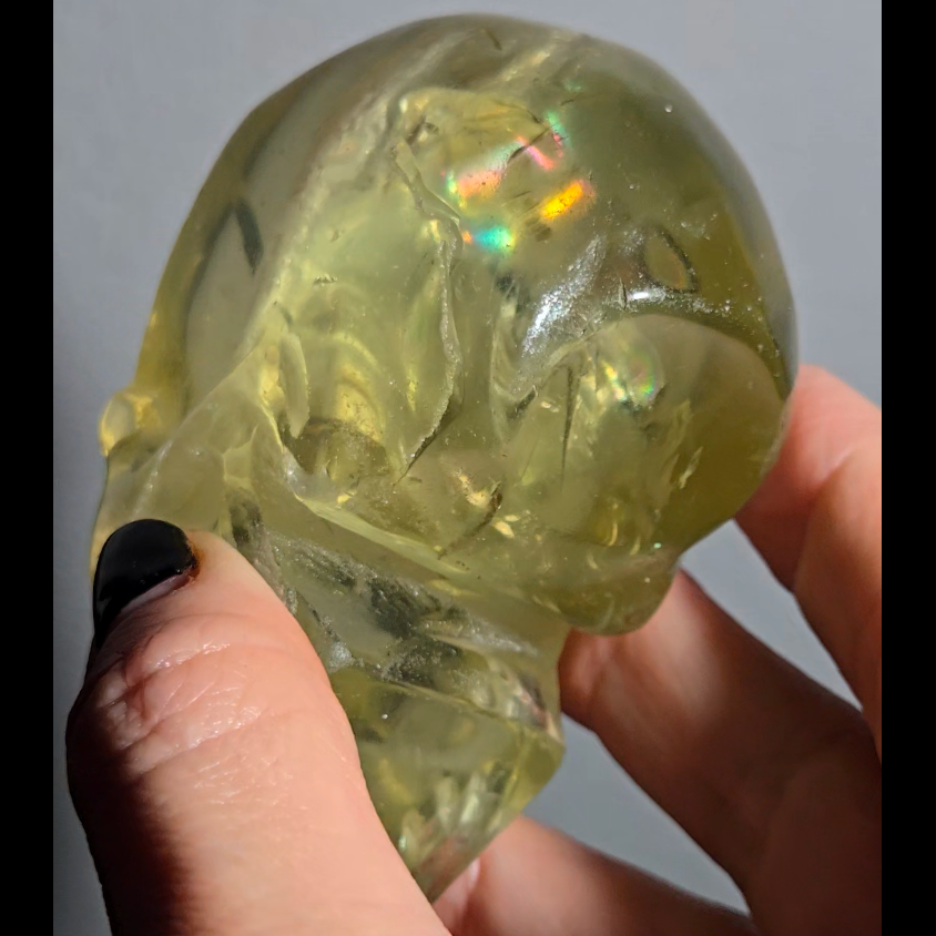 High-grade citrine skull with rainbows and saturation - C58