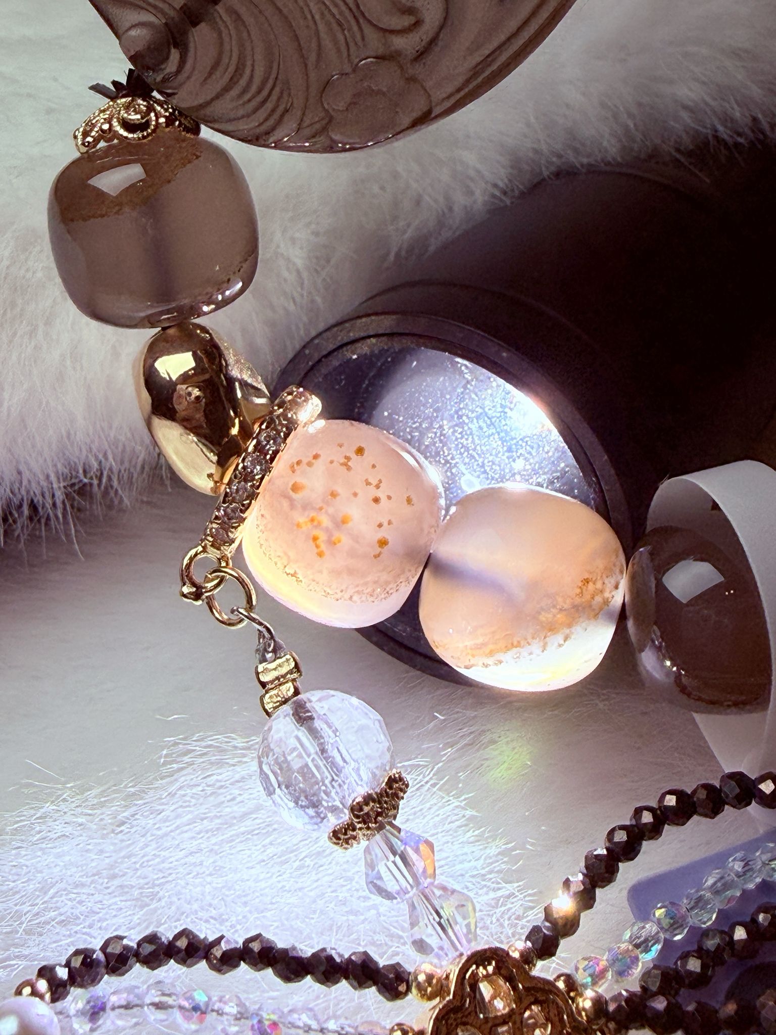 K00130 冰曜石 獨角獸 自家設計手鏈