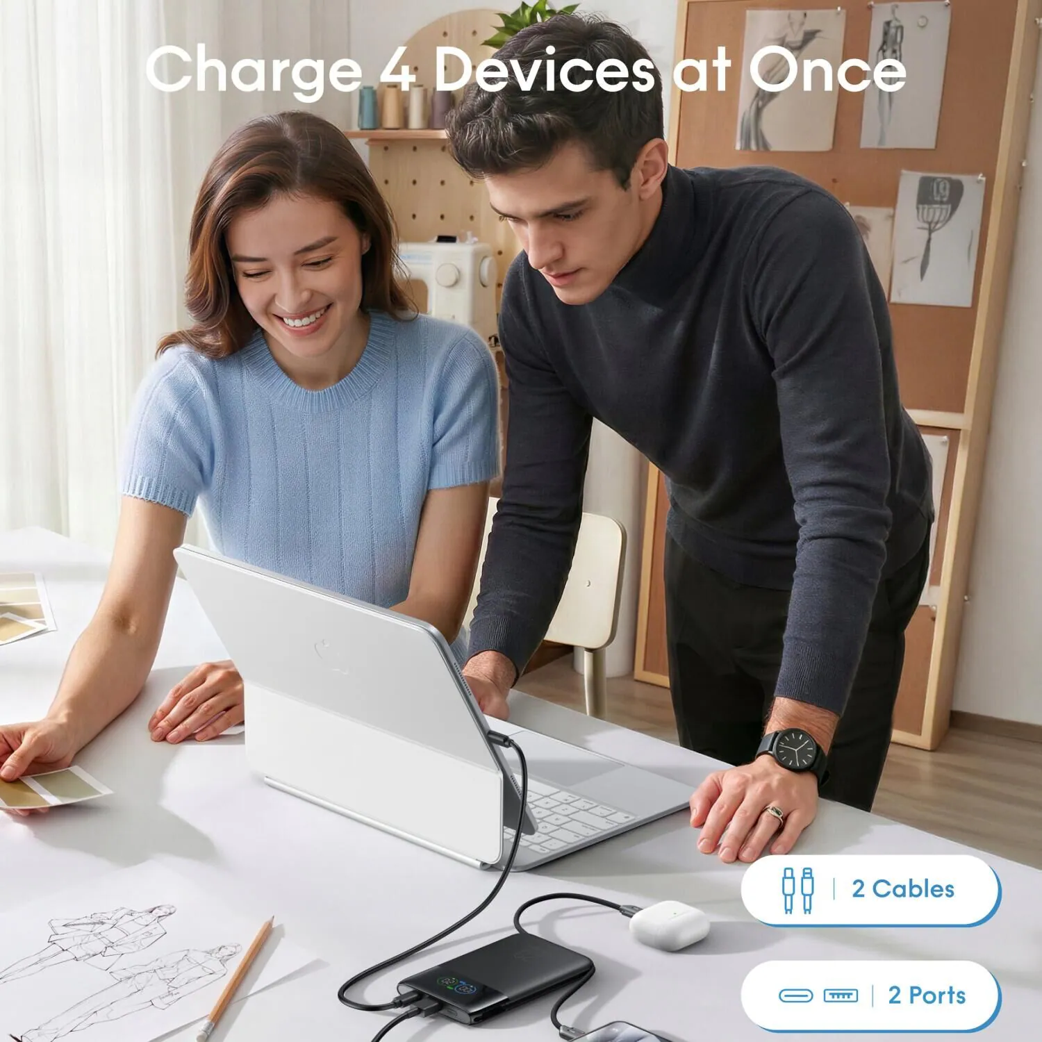 香港行貨 Veger Montre 10 極薄 10000mAh 20W Portable Charger with Built-in Cables & Lightning 內置線外置電 