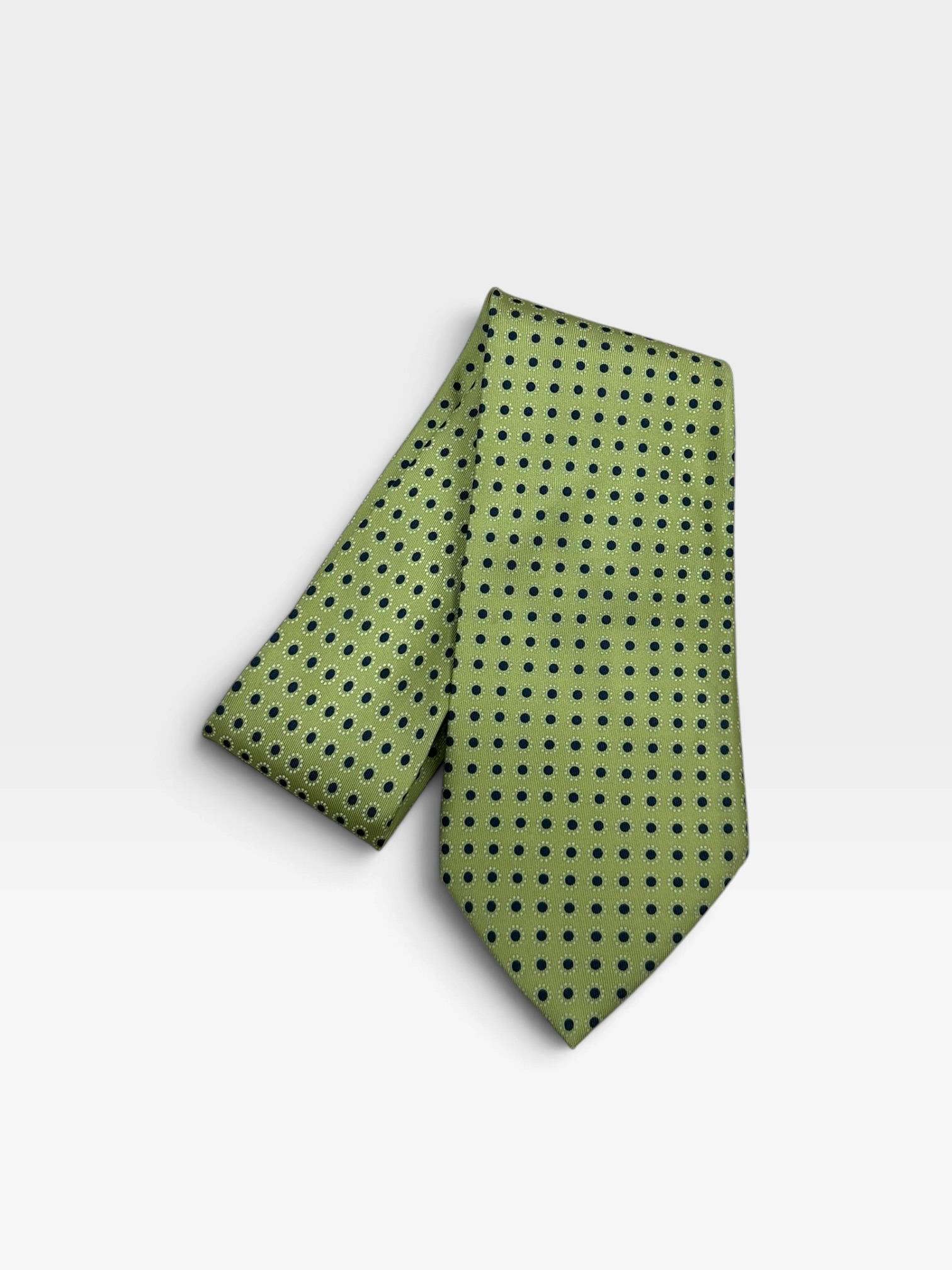 Pre-Owned Hermes Marinella Light Green Sartorial Printed Silk Tie/Product Code: 102002