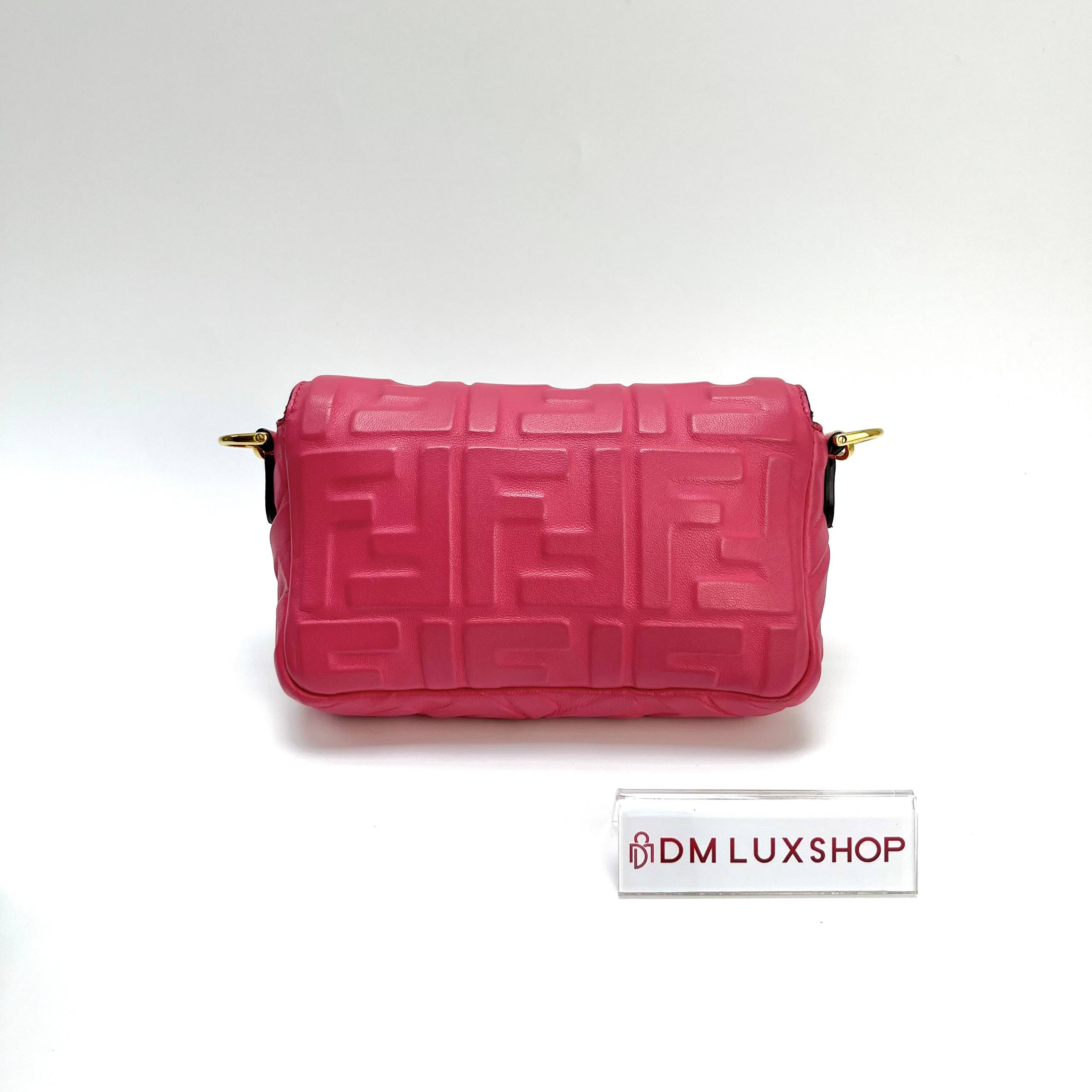 Fendi Pink Baguette Crossbody Mini Bag
