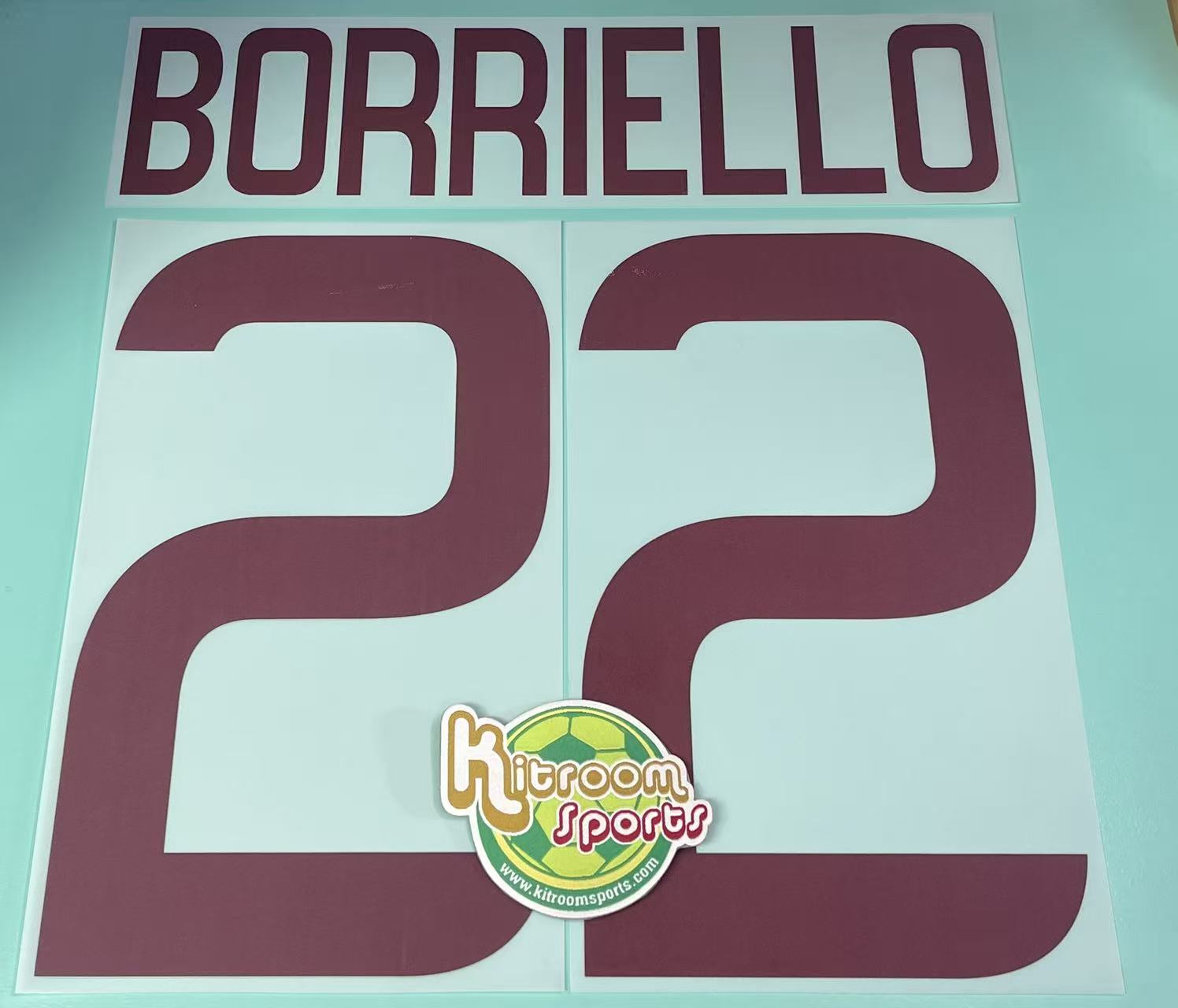 2011-12 Roma Away Nameset #22 BORRIELLO