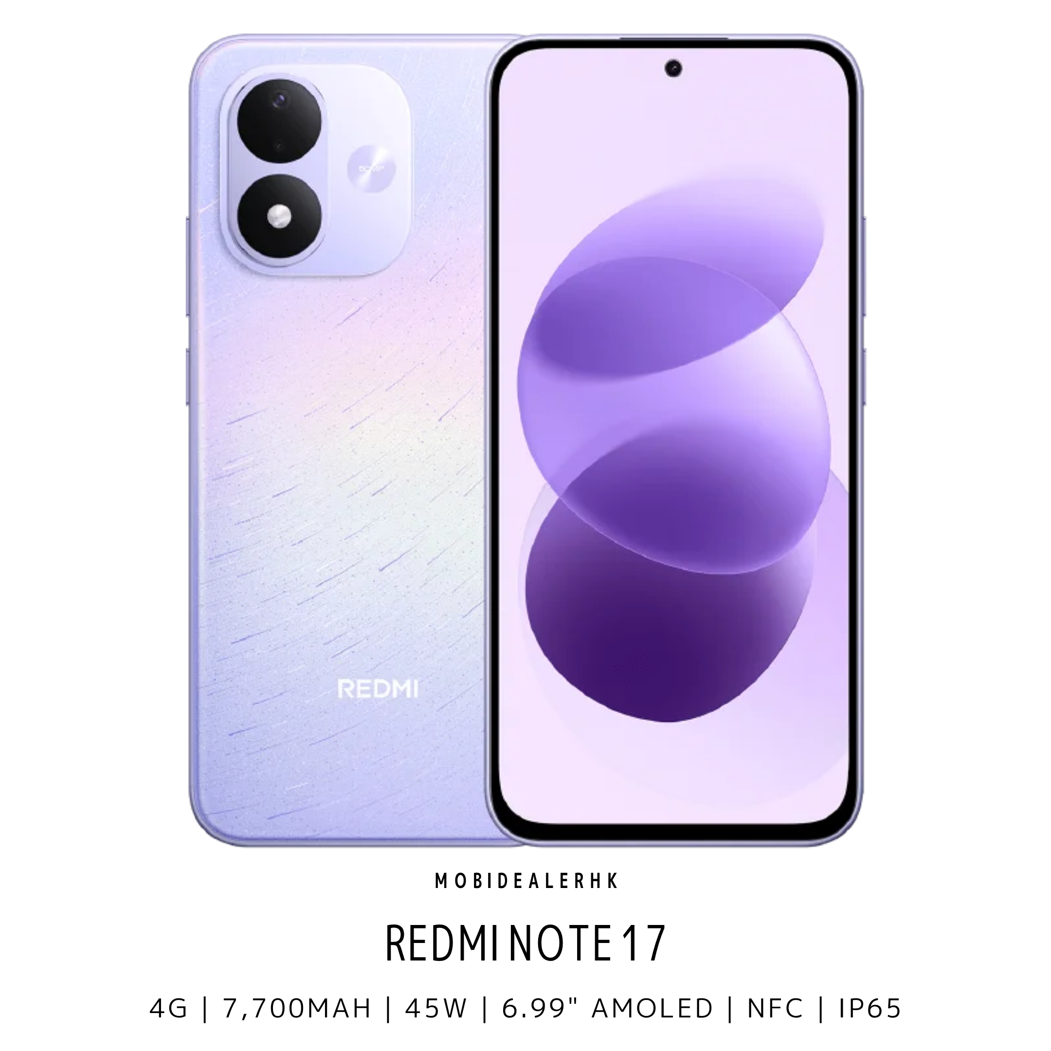 Redmi Note 17 | 紅米 Note 17 | 4G | 智能手機 | 7700mAh矽碳電池 | 45W快充 | 6.99"AMOLED | IP65防水