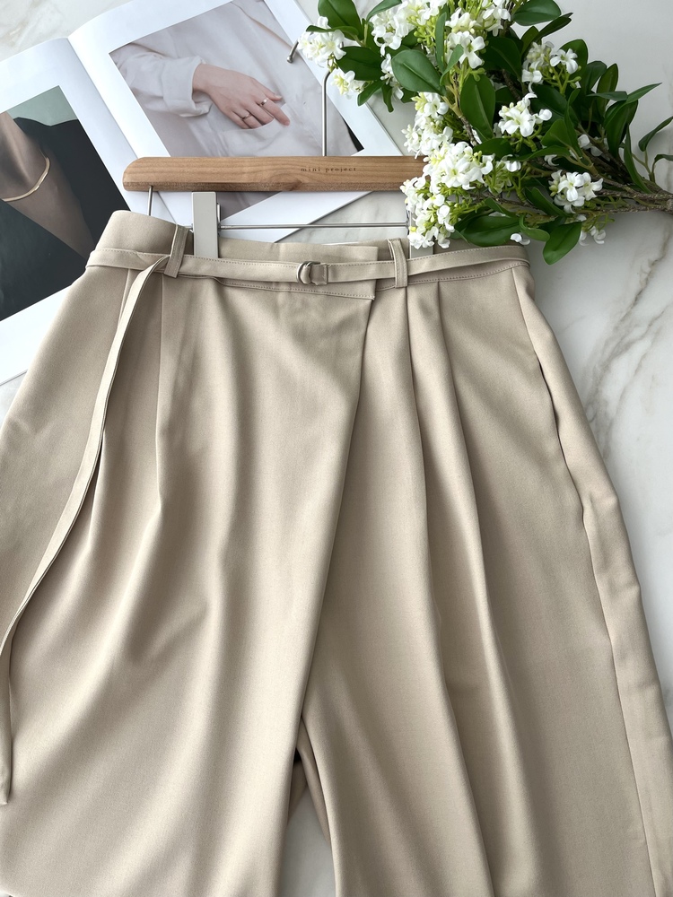Asymmetric Wrap-Line Slacks (Beige)