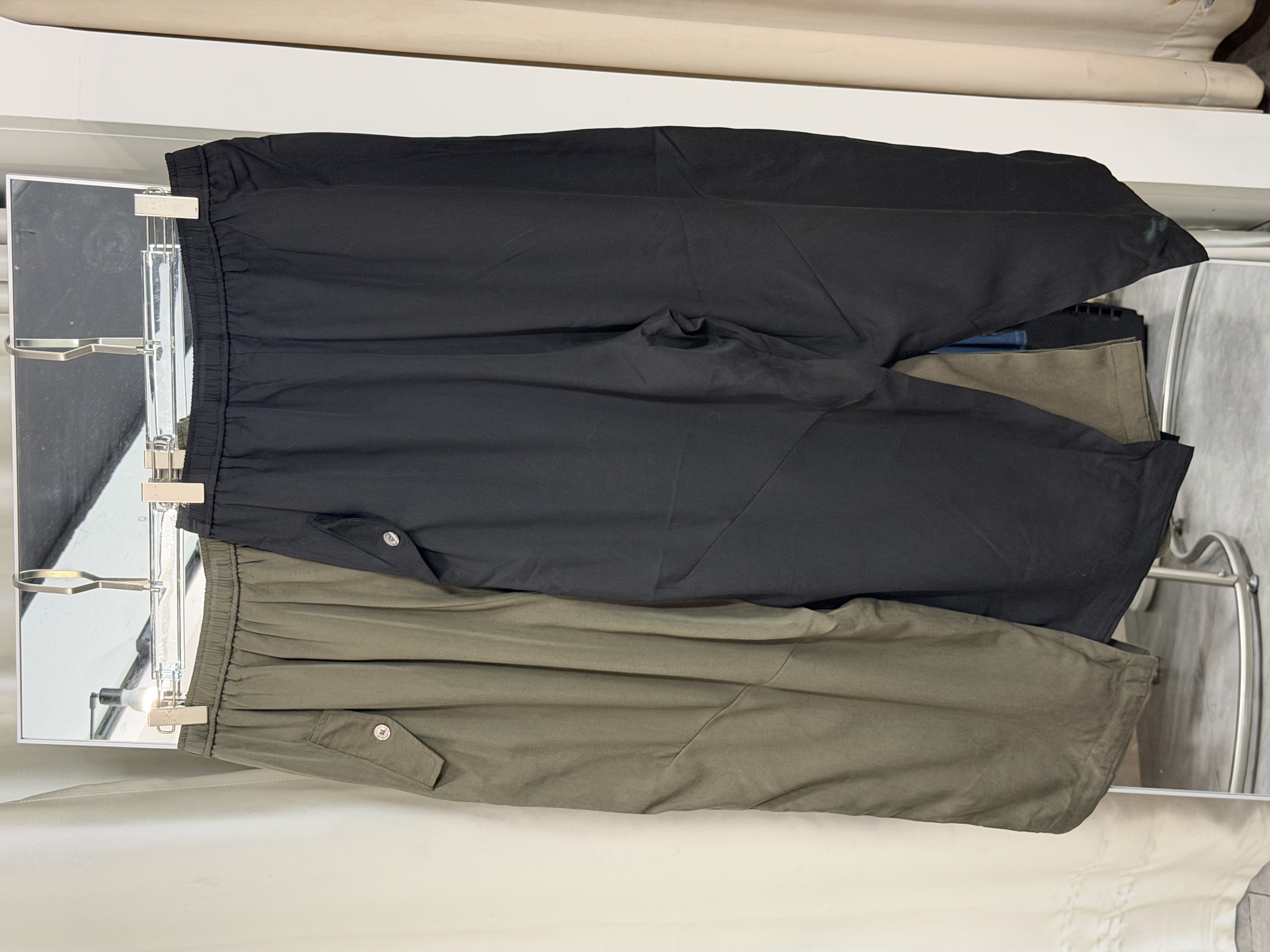 簡約休閒免燙寬鬆修腳褲