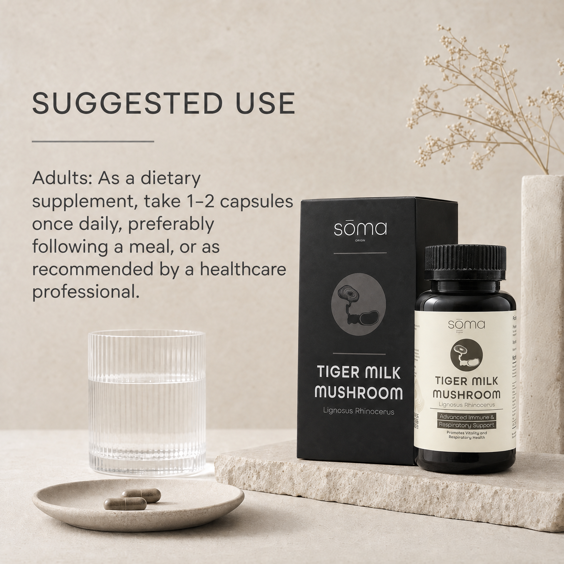 Soma Origins - Tiger Milk Mushroom Extract 虎乳芝 60粒膠囊 (Lignosus Rhinocerus) 