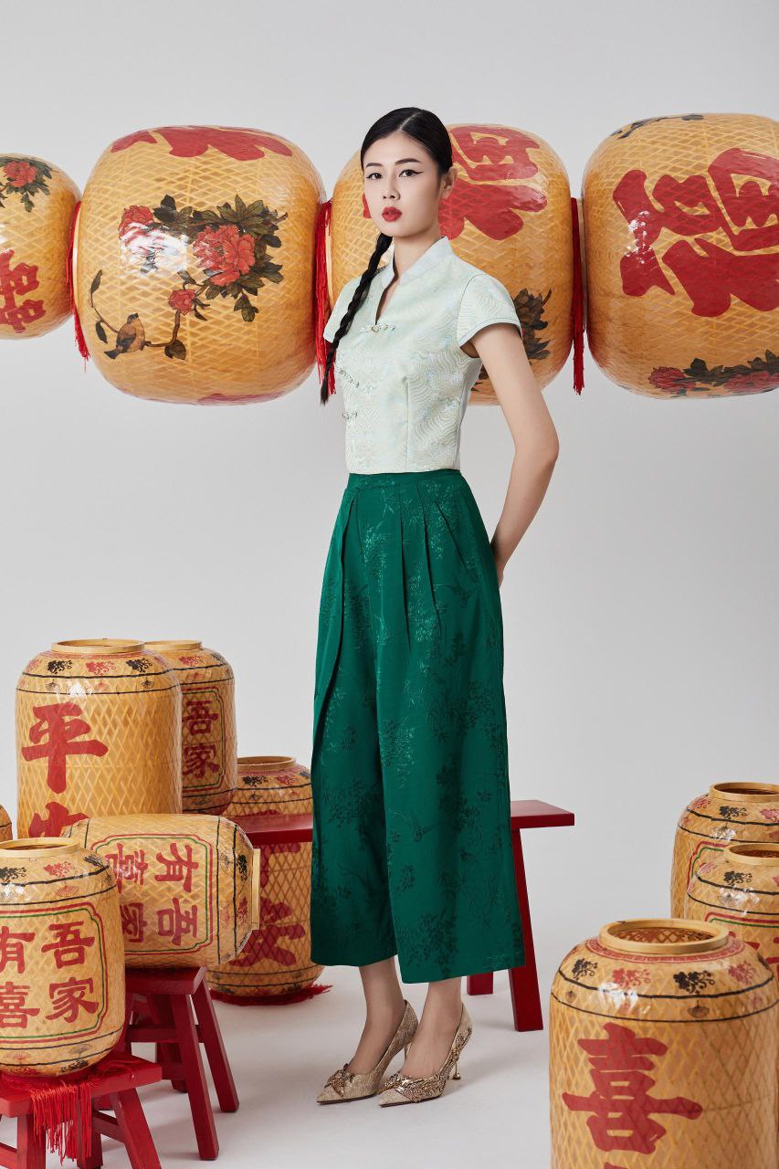 提花旗袍上衣 2617