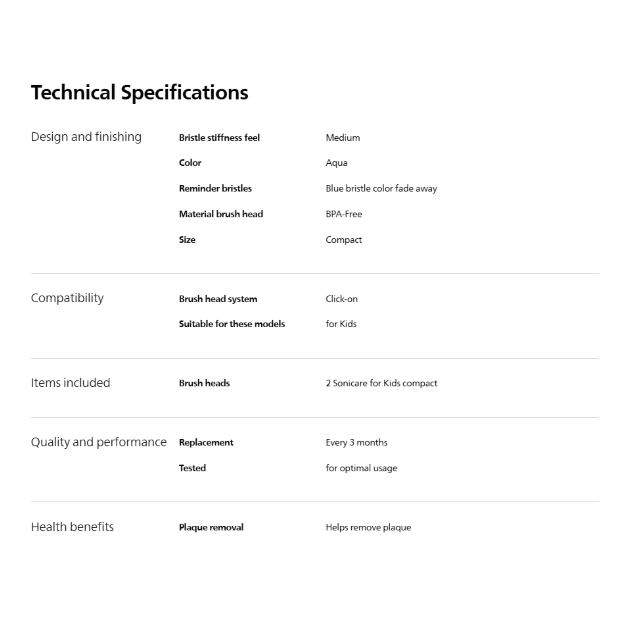 Philips Sonicare for Kids Compact Toothbrush Heads 2pcs (HX6032/63)